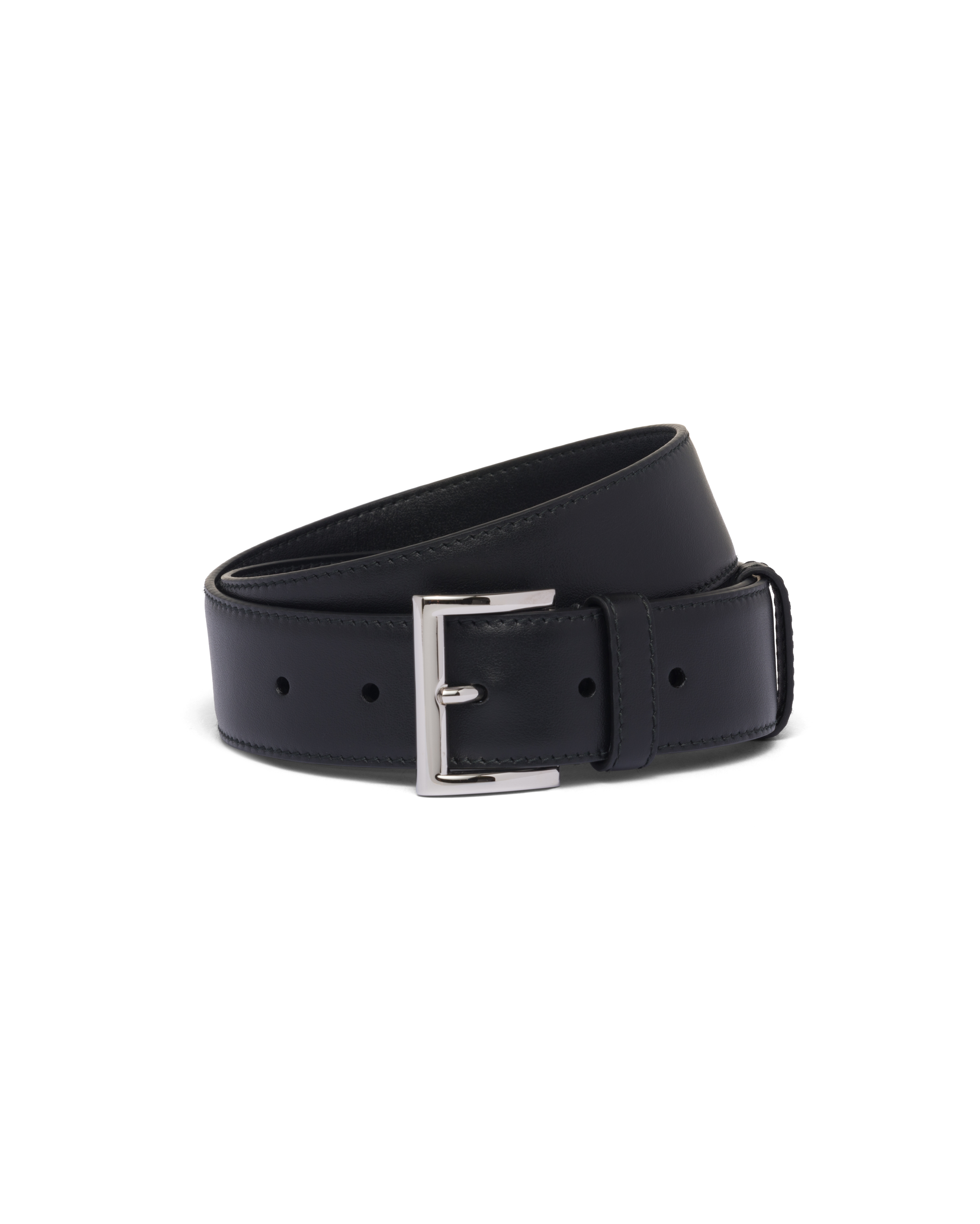 Prada Leather Belt In Black
