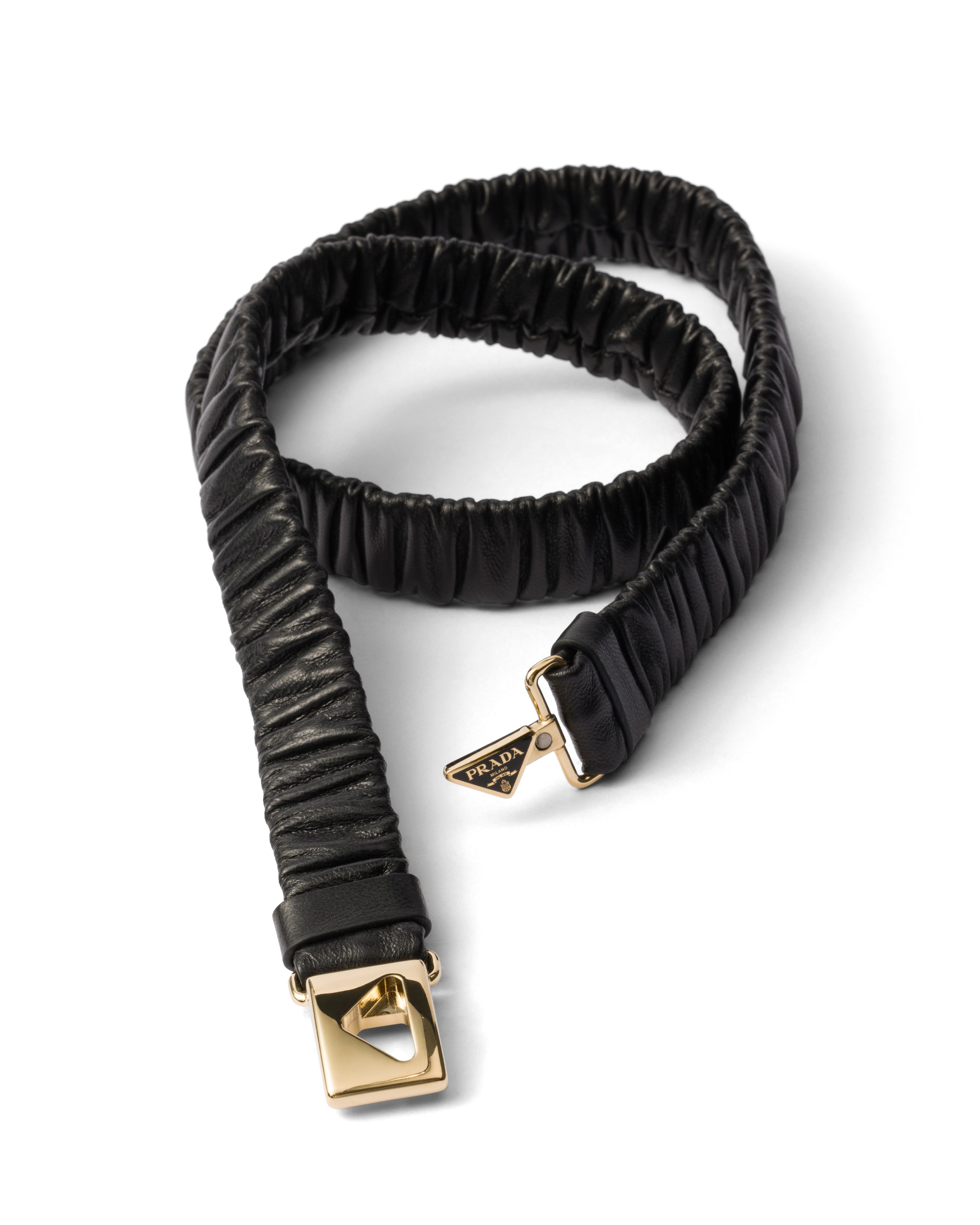 Prada Leather Belt In Black