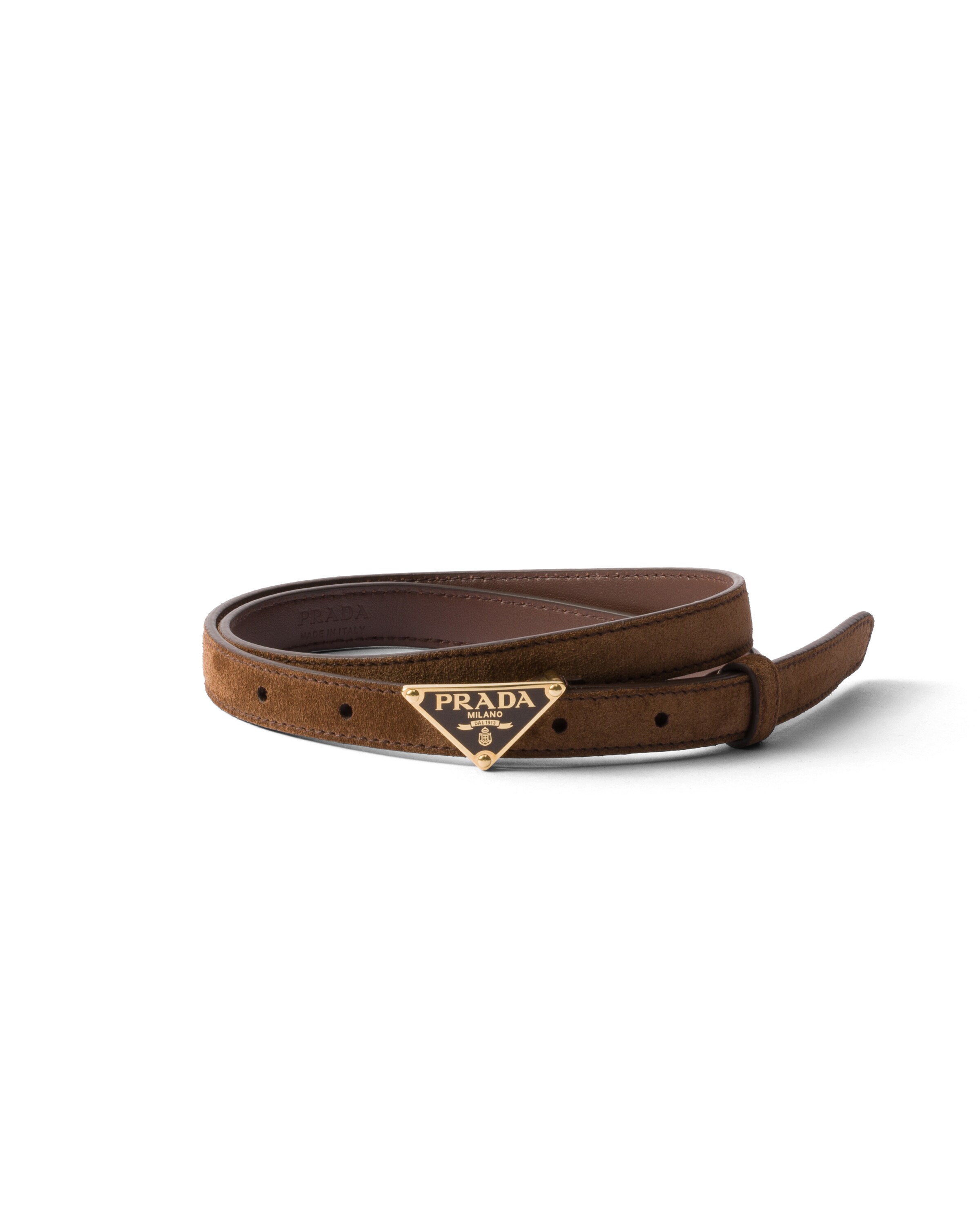 Prada Cintura In Pelle Scamosciata, Donna, Cacao, Taglia 85