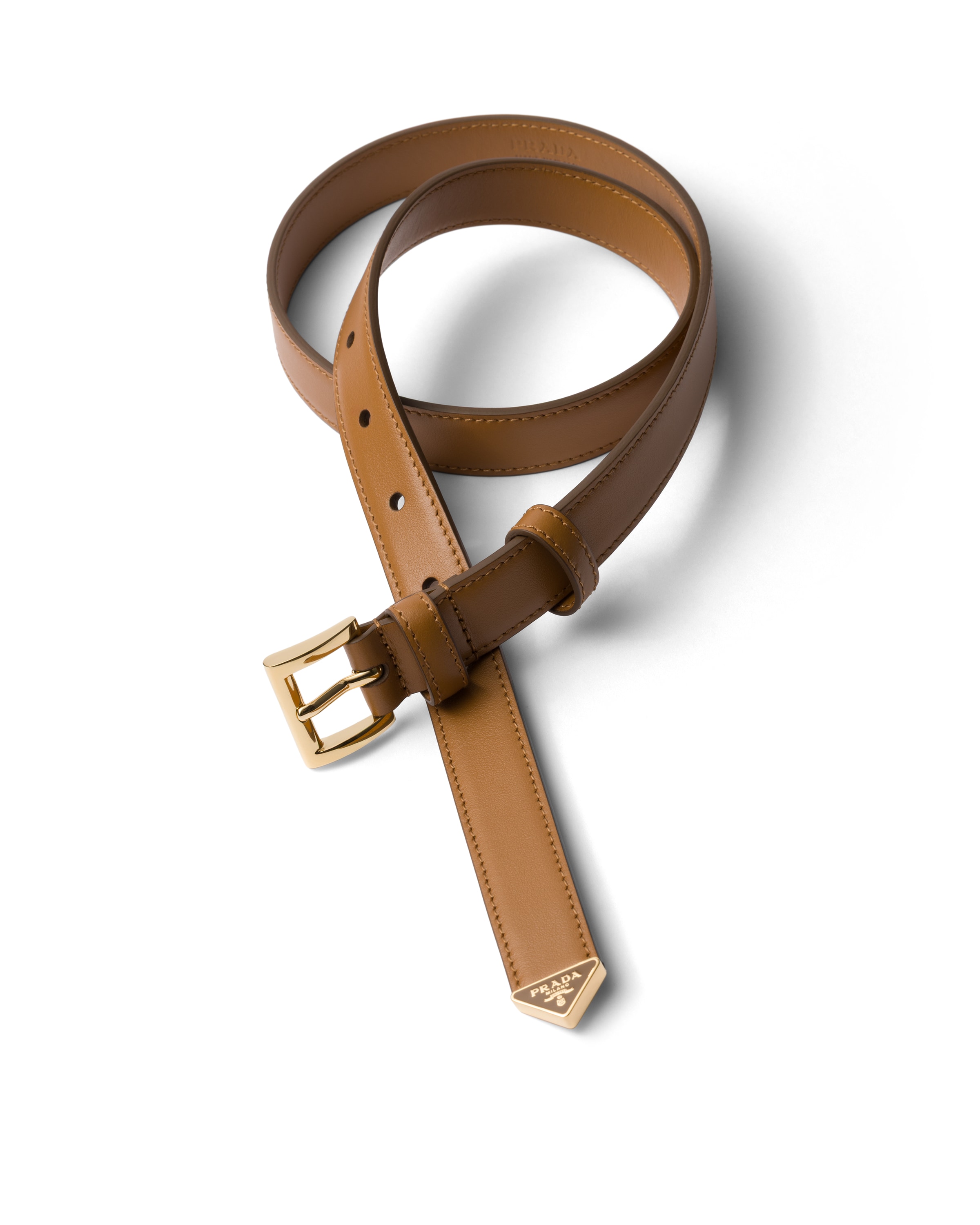 Prada Leather Belt In Brown