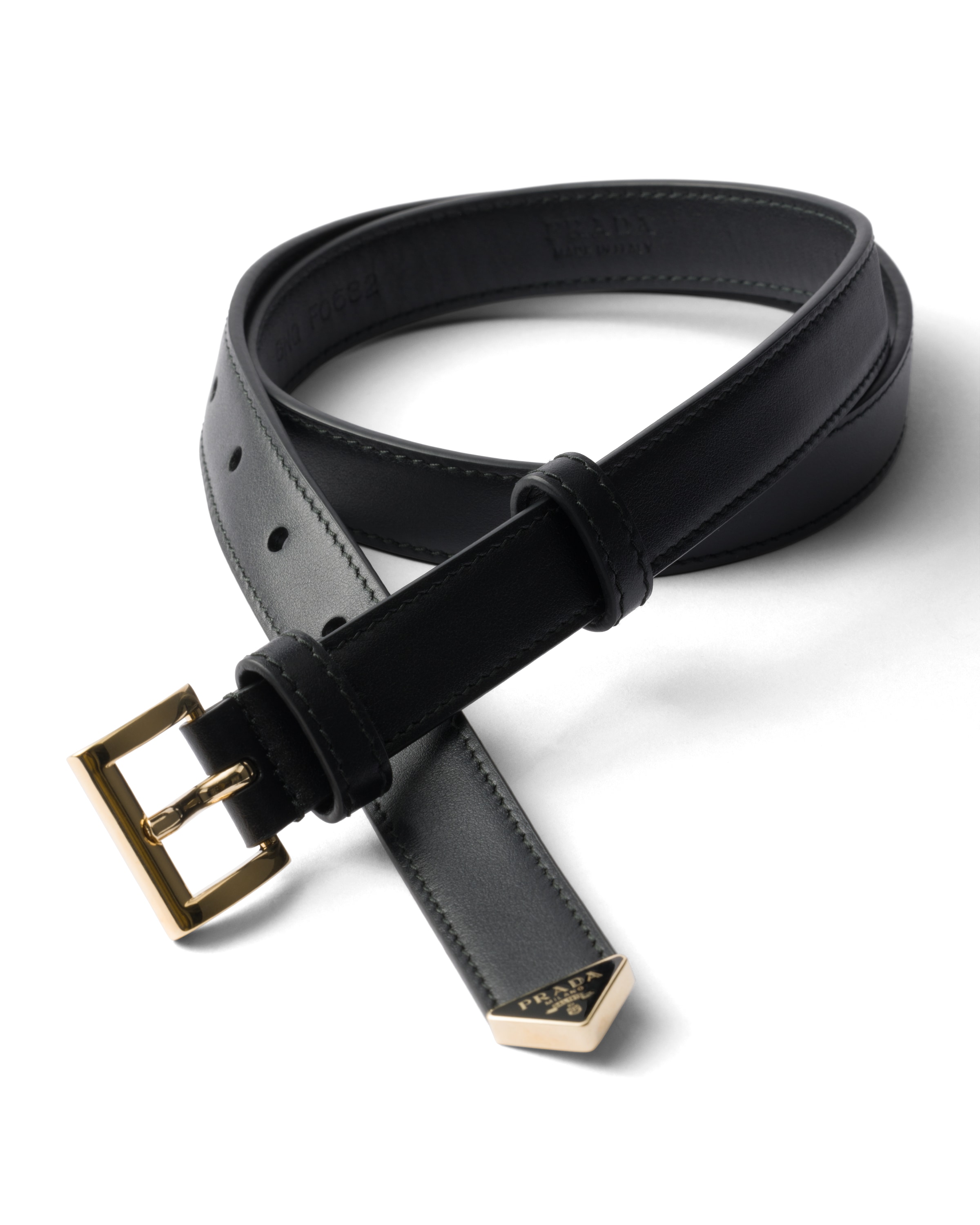 Prada Leather Belt In Black