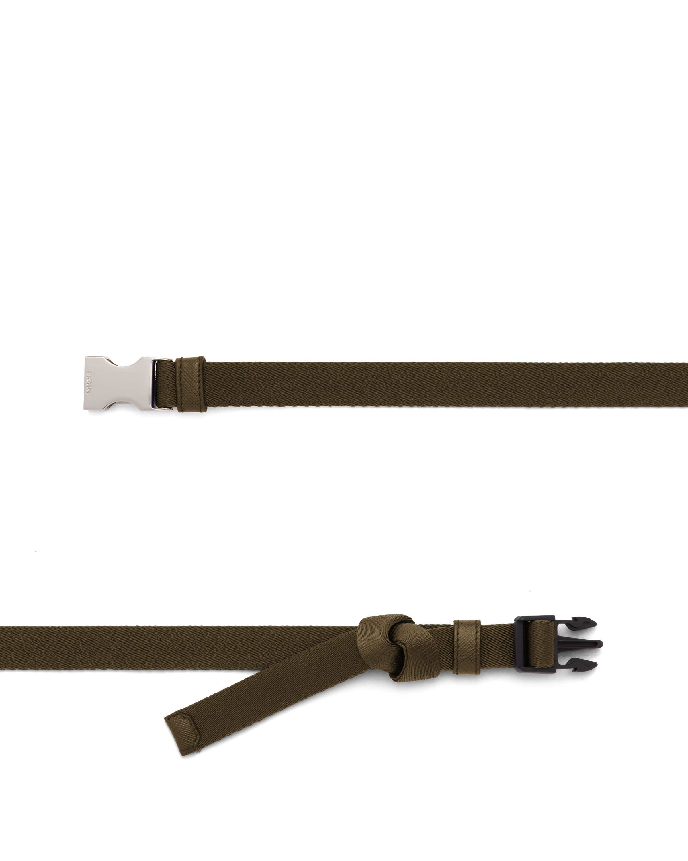 Camouflage Green Woven Nylon Belt Prada