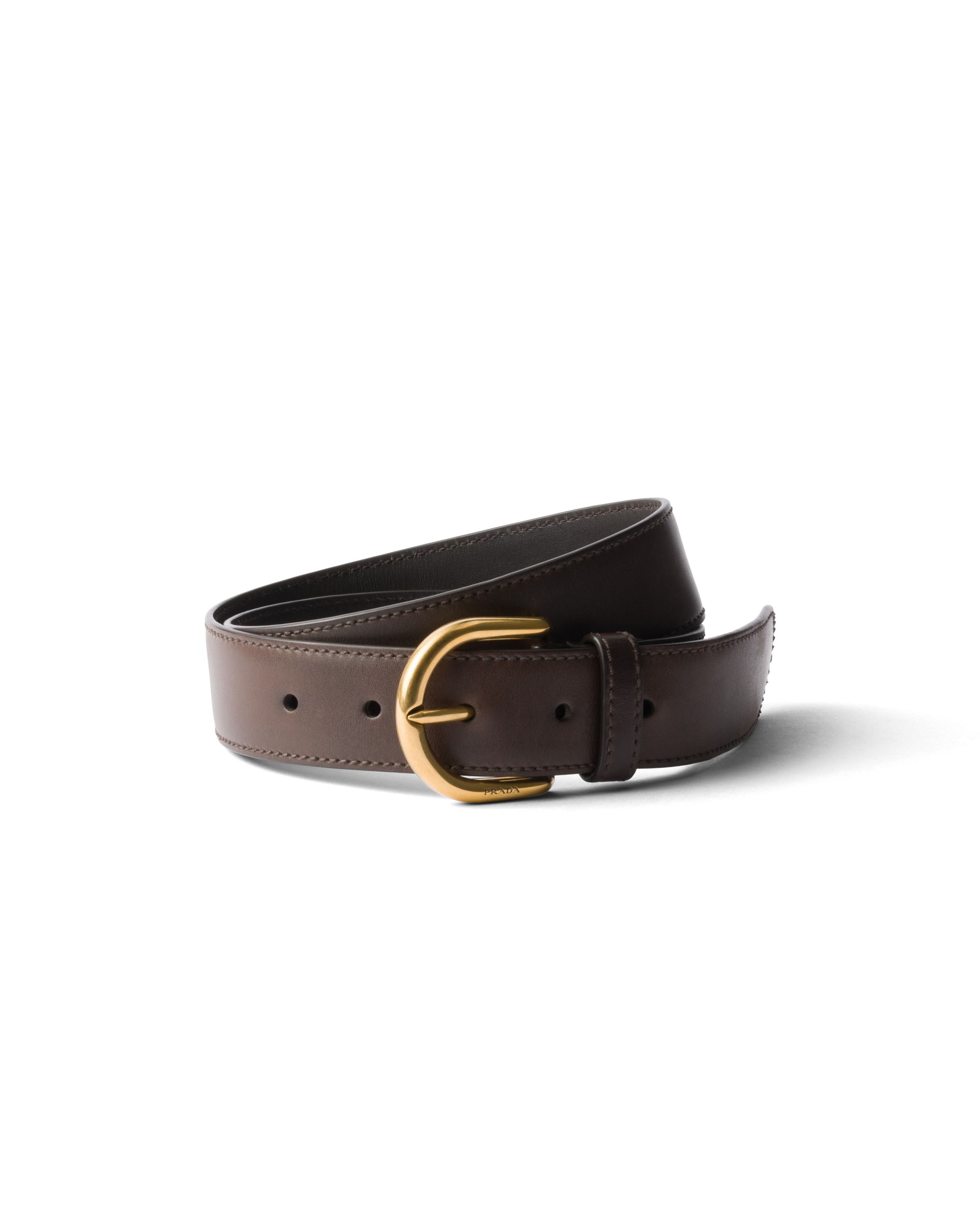 Prada Leather Belt In Ebenholz