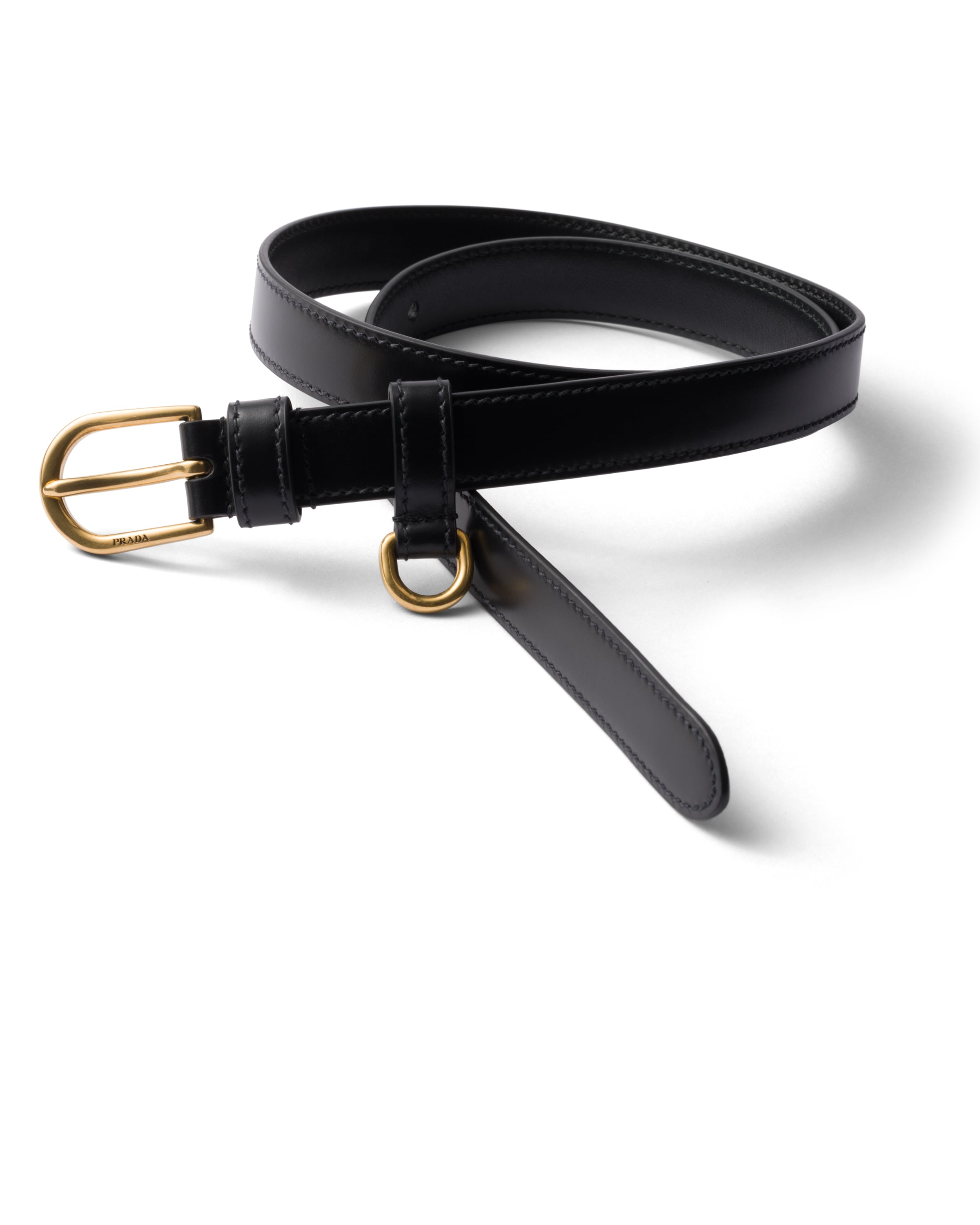 Prada Leather Belt In Black