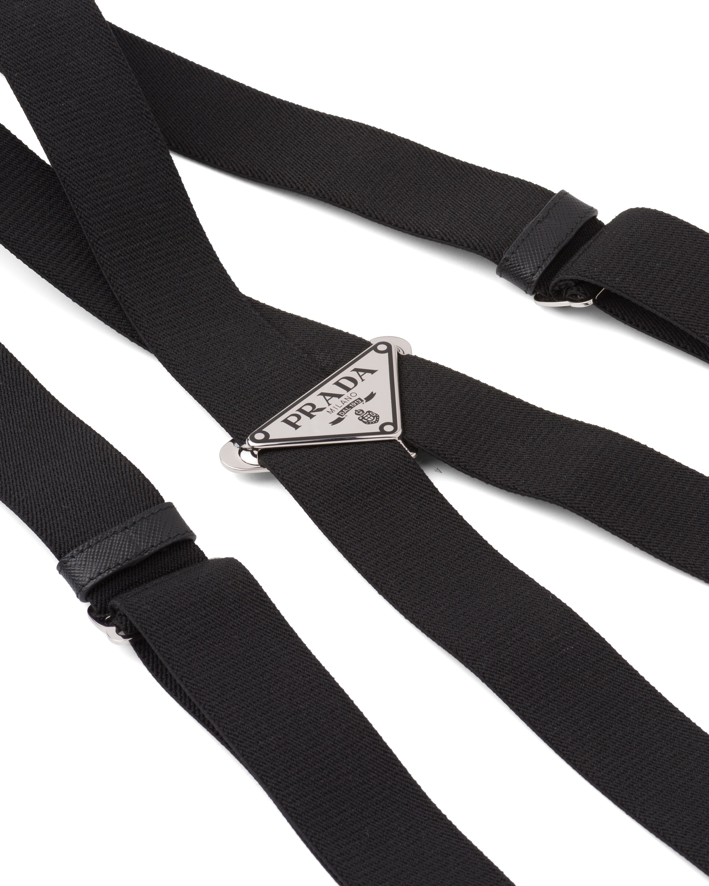 Black Elasticized suspenders Prada