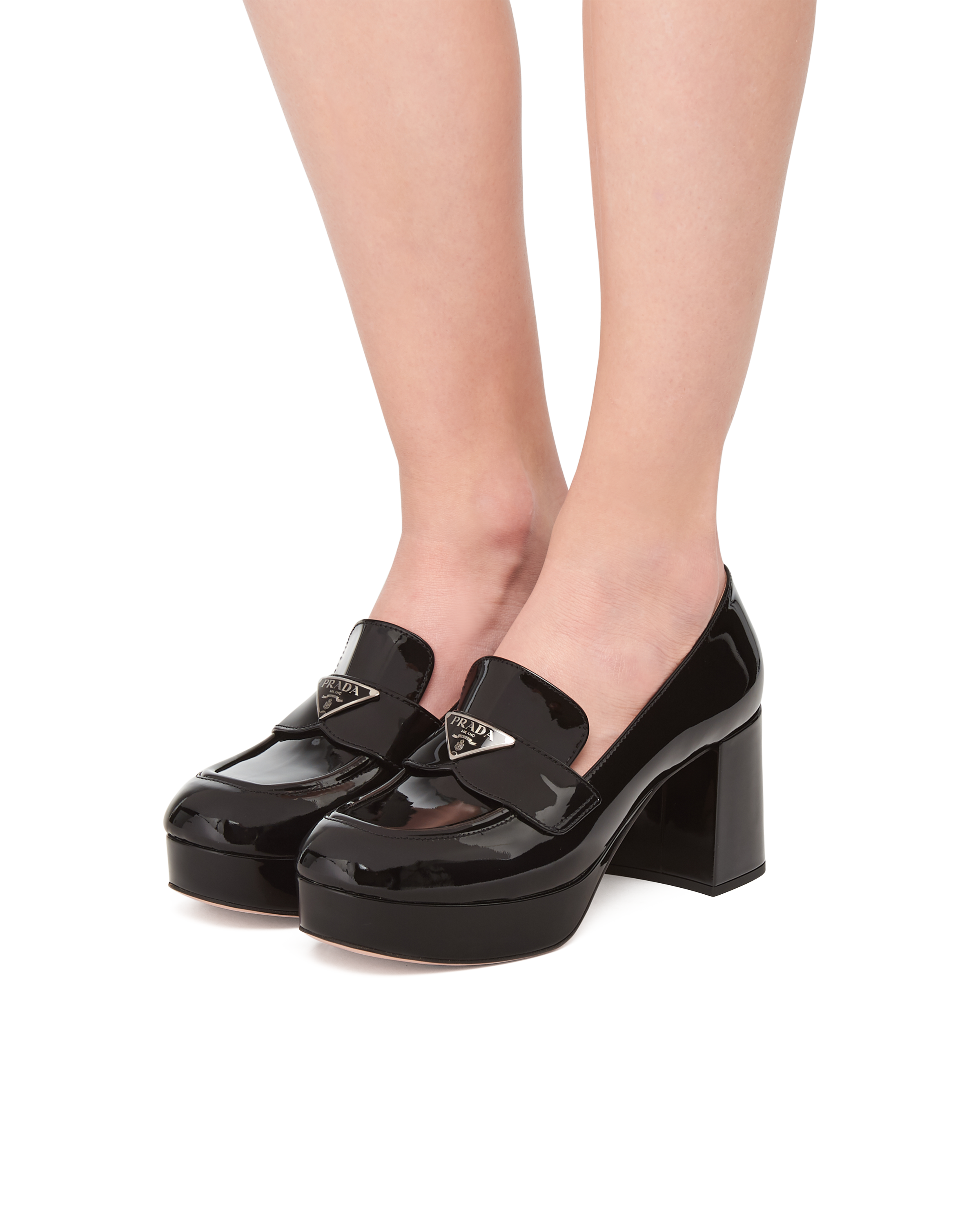 prada block heel loafer