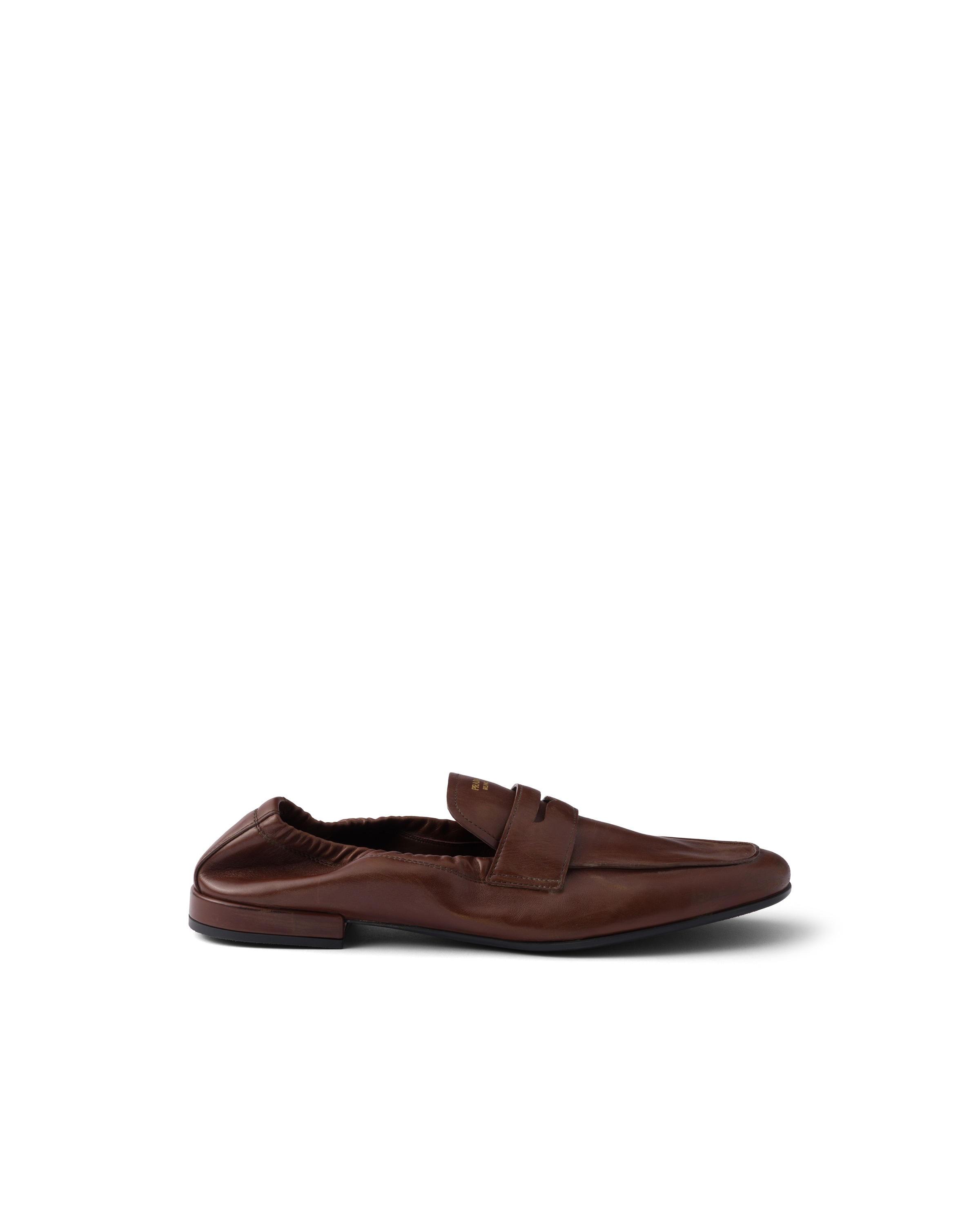 Prada Ruched Loafer Ld54 In Brown