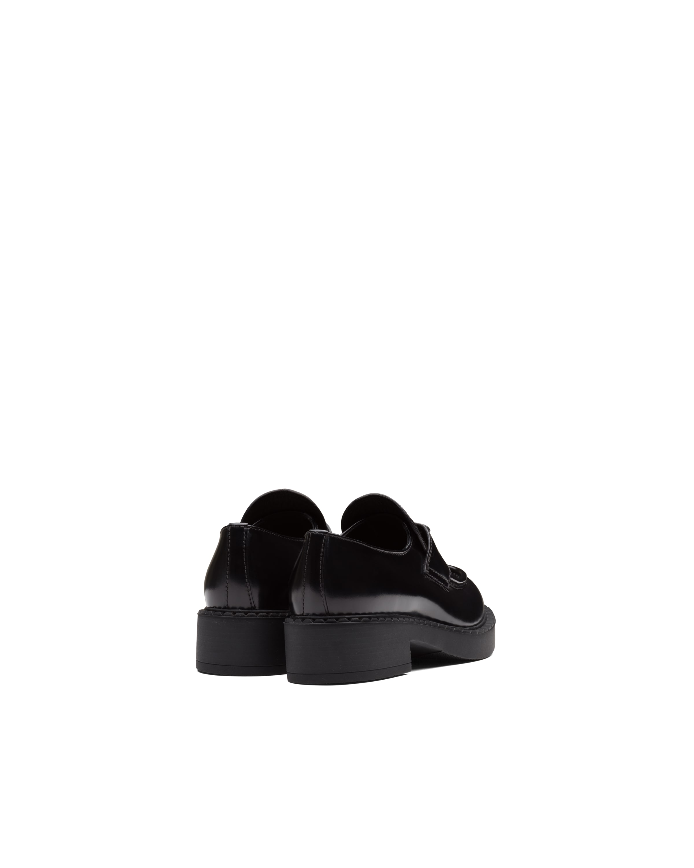 Prada Women Brushed Fumé Leather Loafers