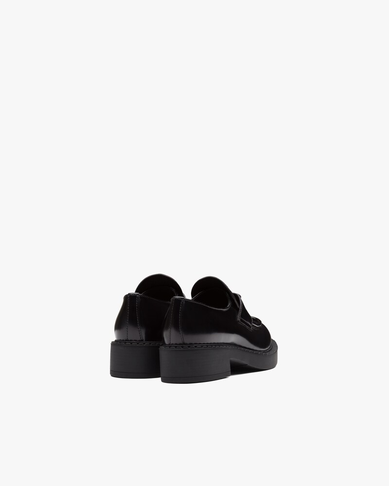 Prada chocolate loafers clearance