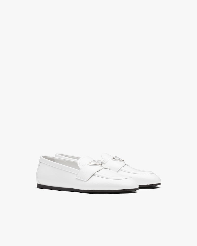 Prada white loafers women clearance