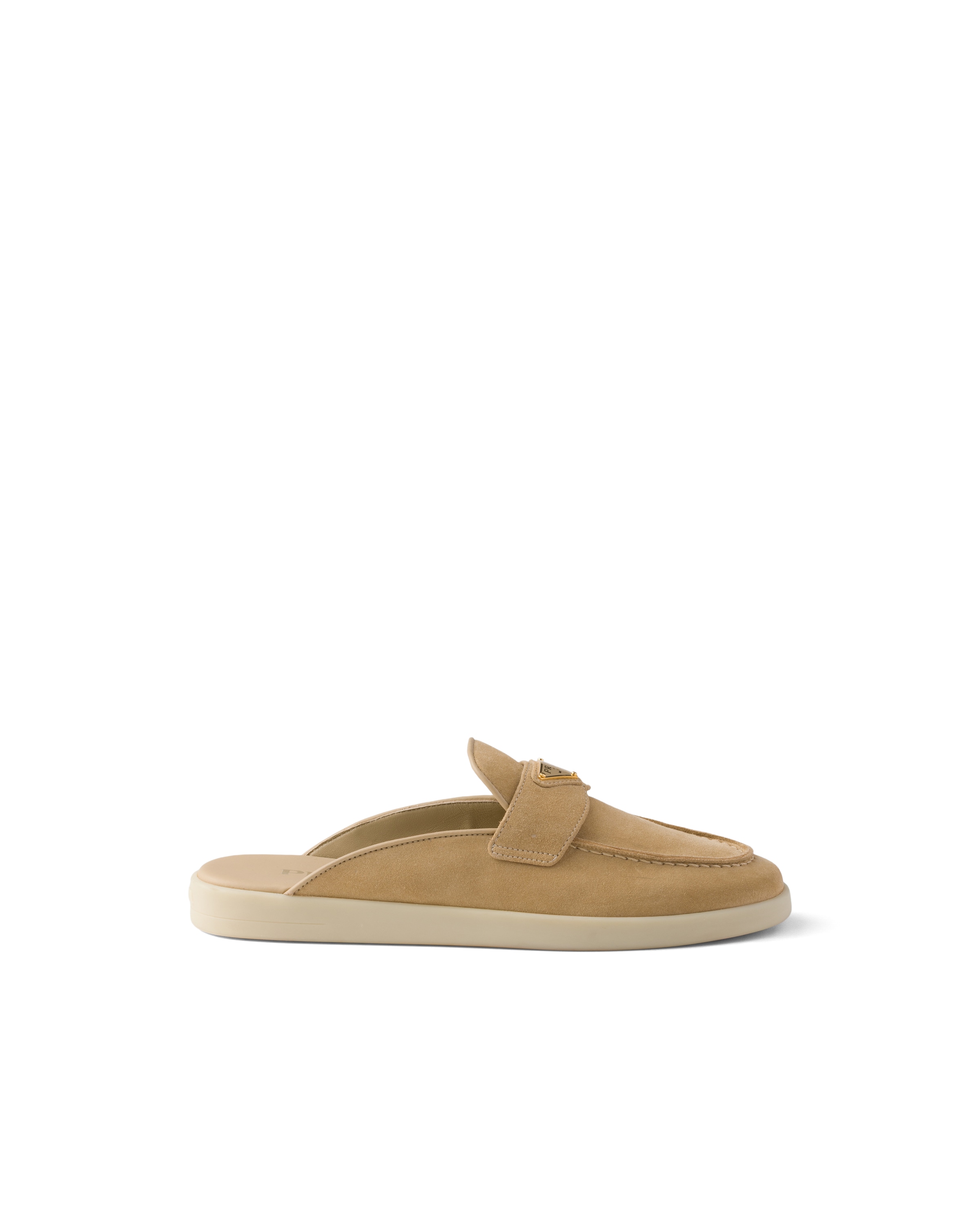Prada Suede Mules In Nude
