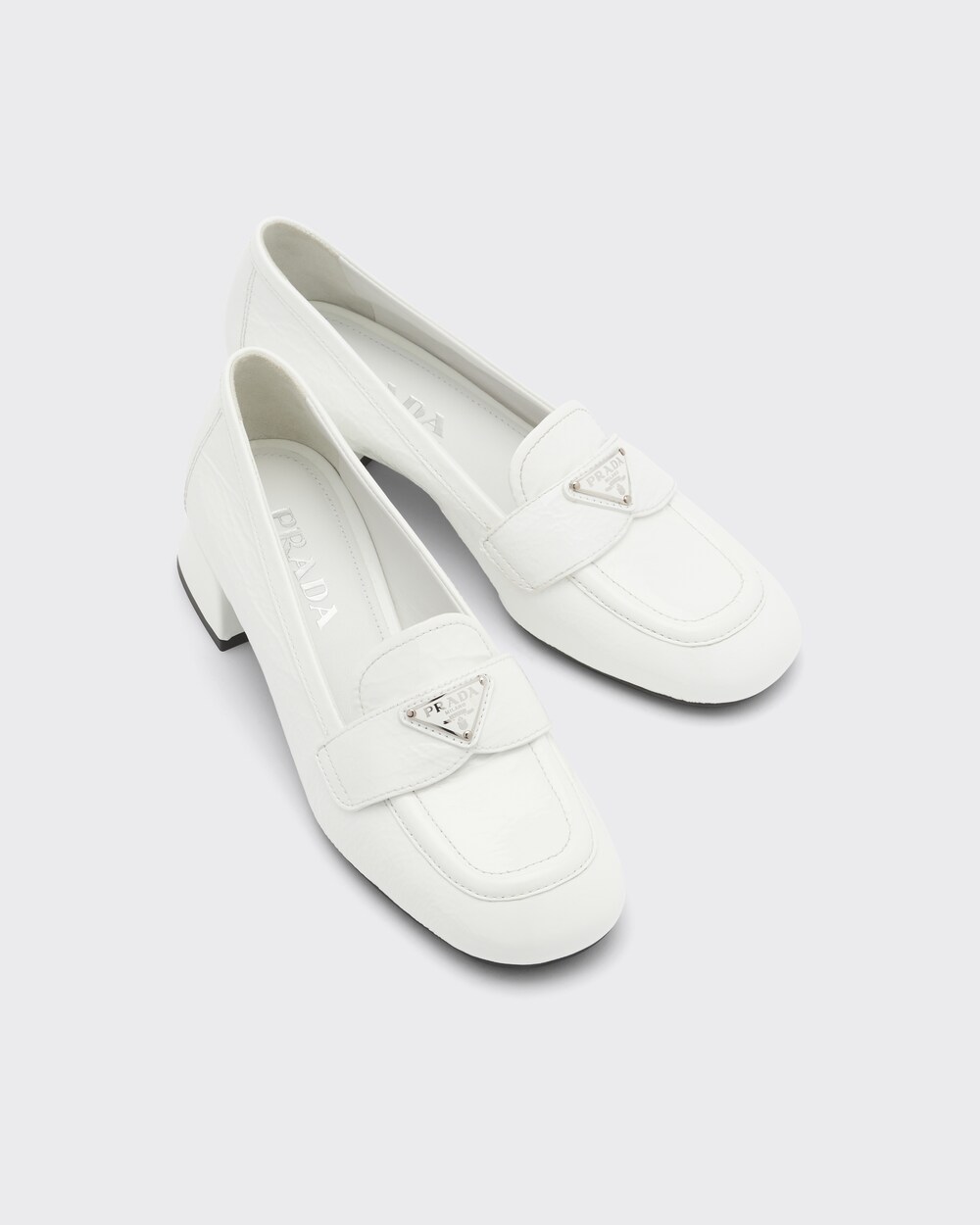 Patent leather loafers prada clearance