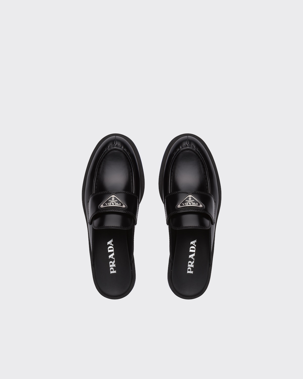 PRADA 25S POINTED-TOE MULES IN BLACK CALFSKIN main image 0