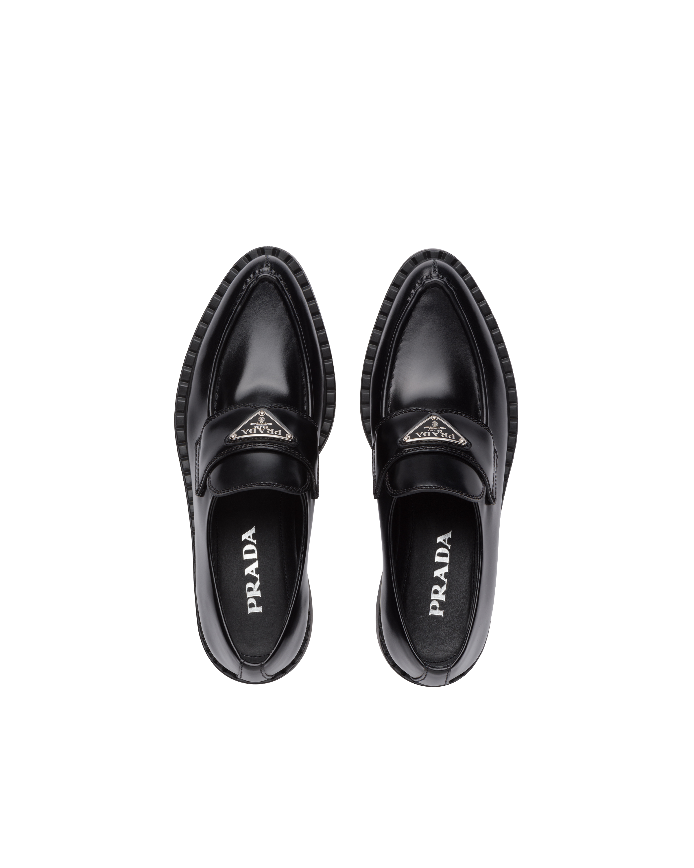 brushed leather loafers