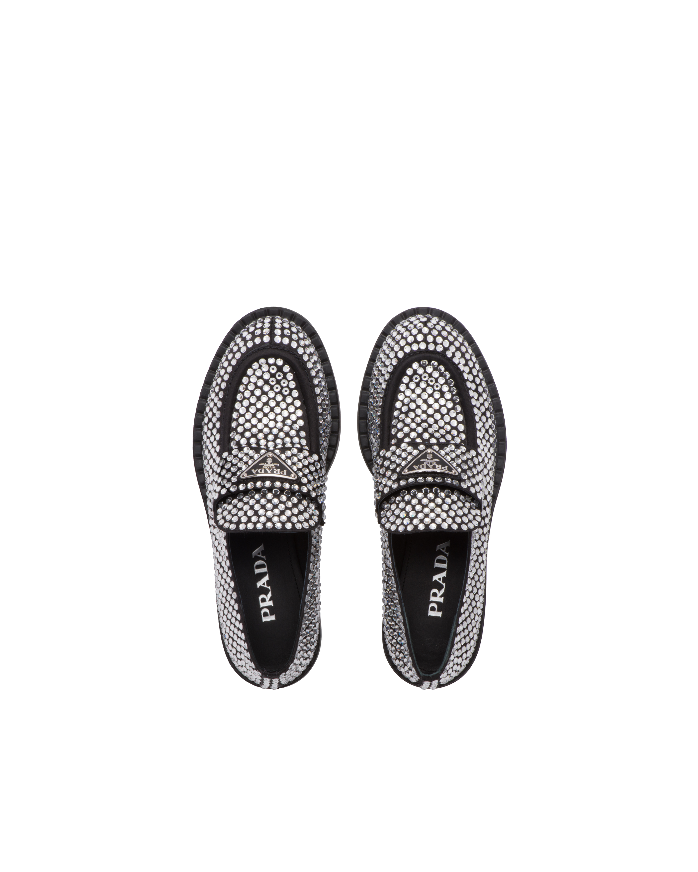 Prada crystal loafers clearance