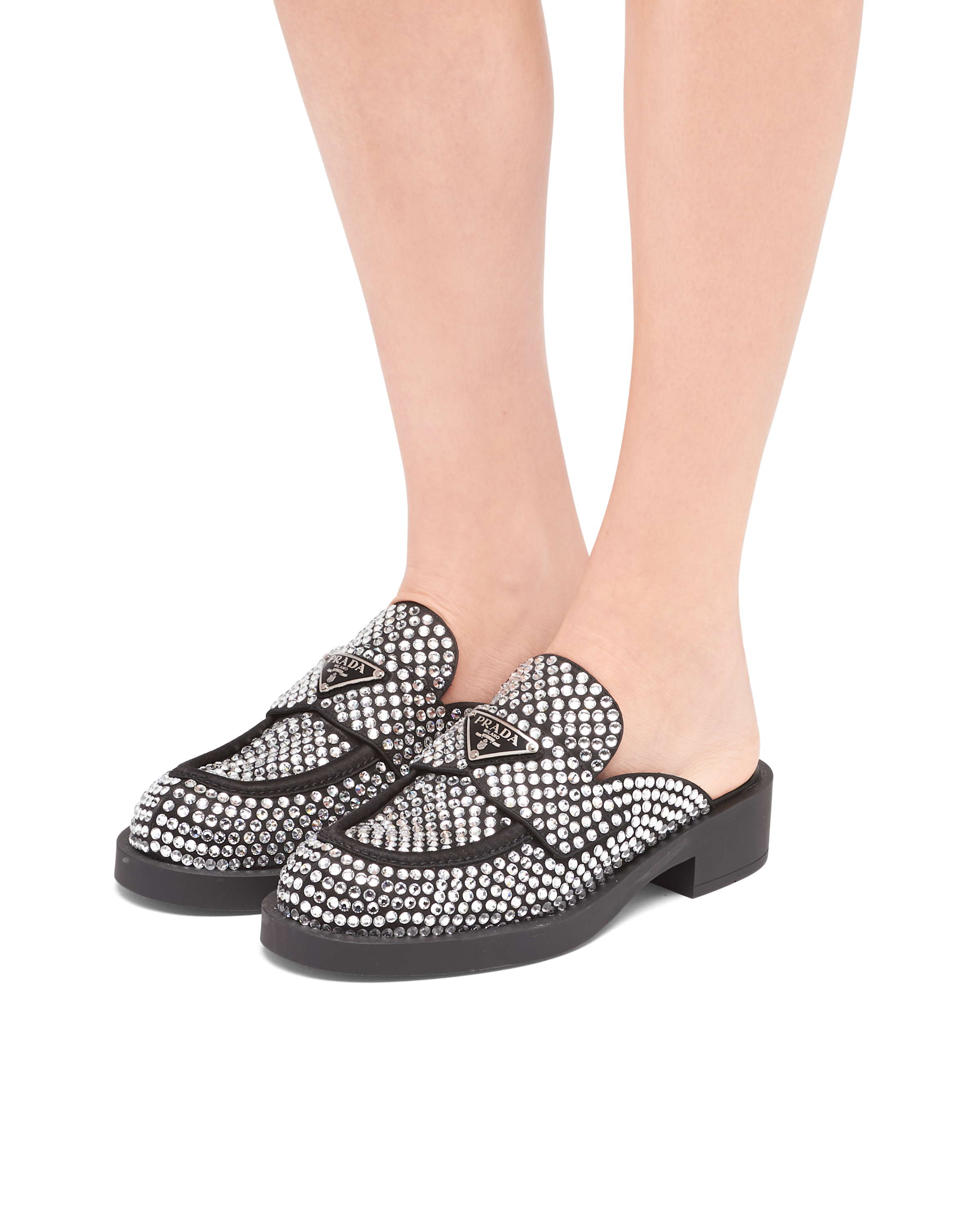 Prada crystal mules sale