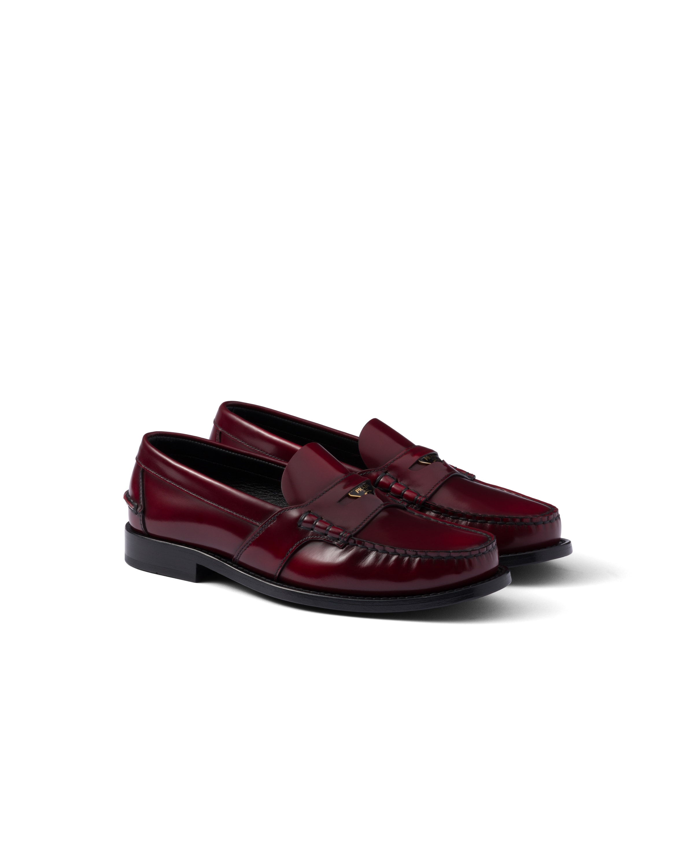 Prada Mocassini In Pelle Spazzolata, Donna, Porpora, Taglia 40
