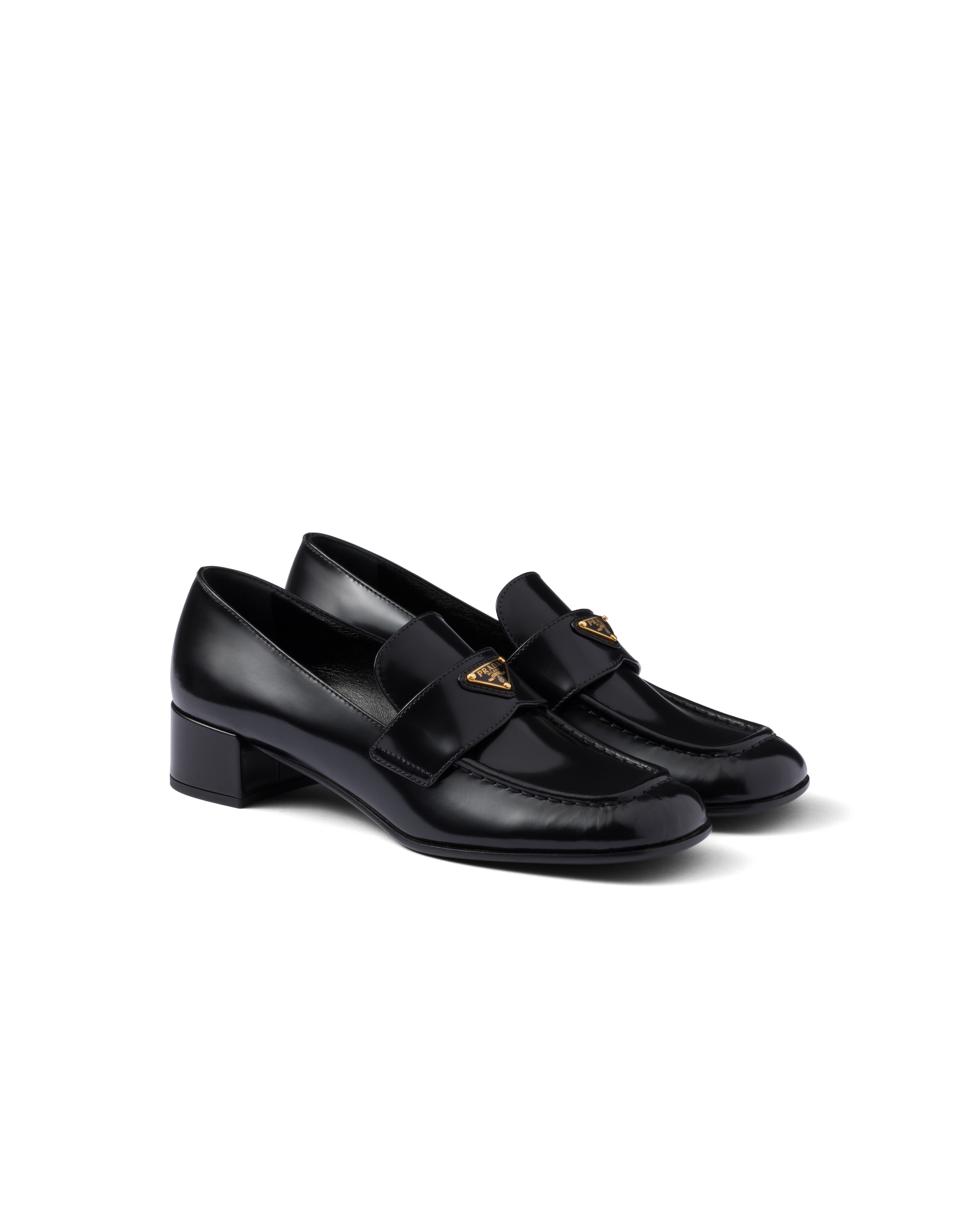 Prada Mocassini In Pelle Spazzolata, Donna, Nero, Taglia 41