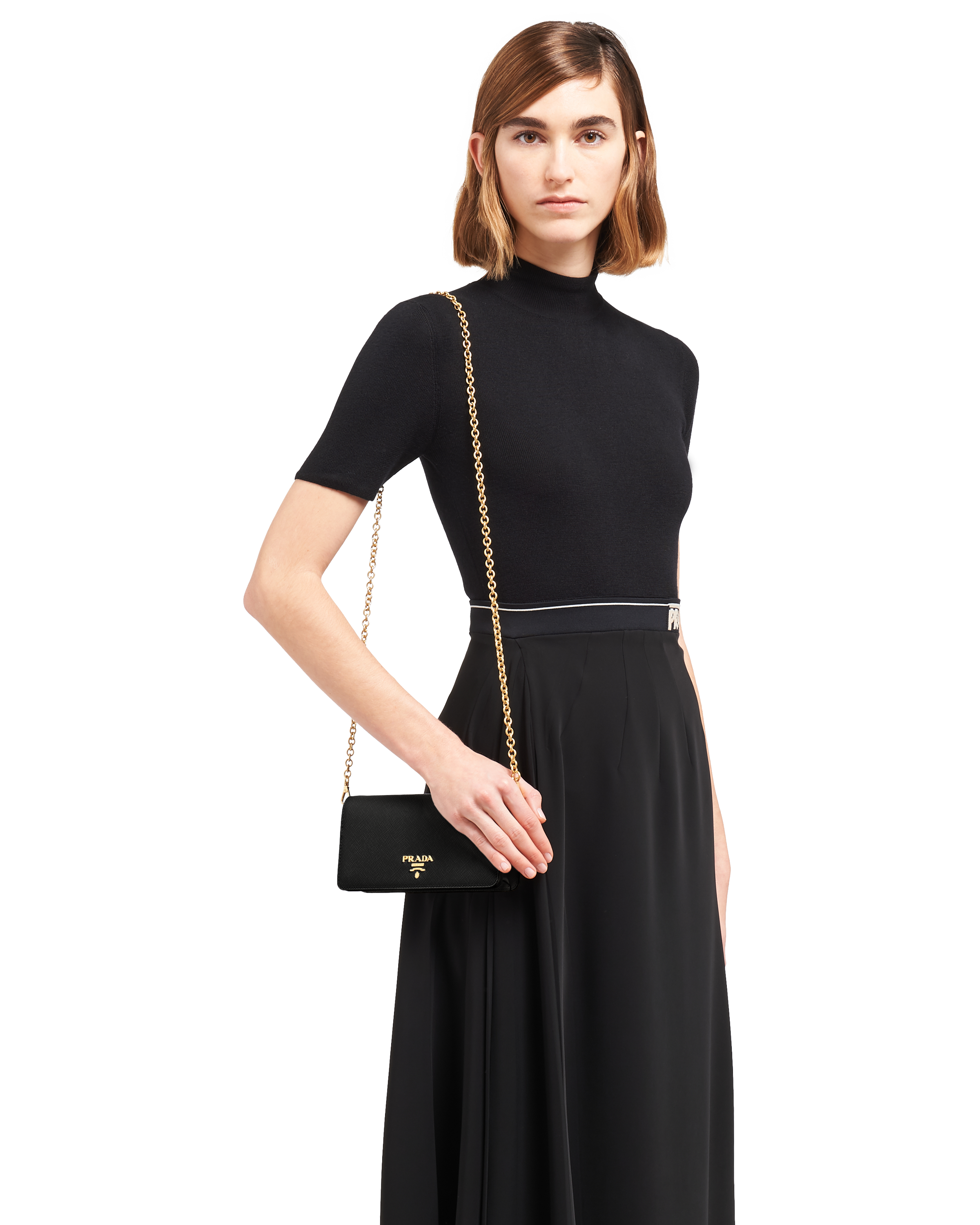 Prada black mini chain bag