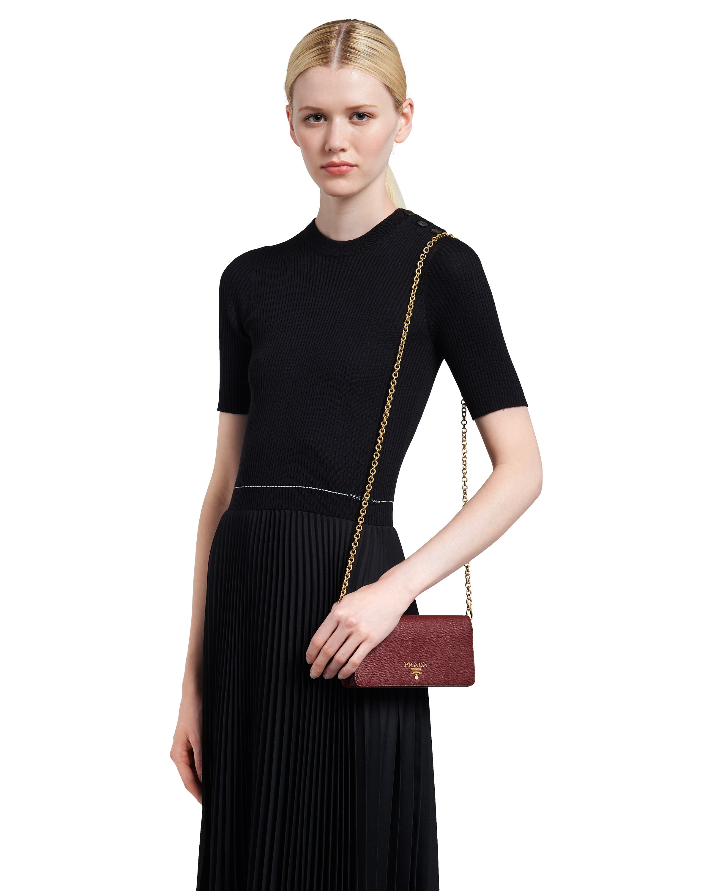 Cerise Saffiano leather minibag Prada