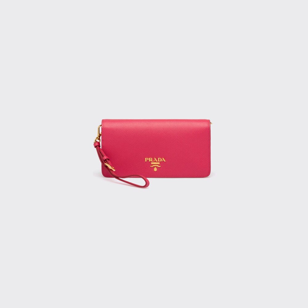 Peony Pink Saffiano leather minibag Prada