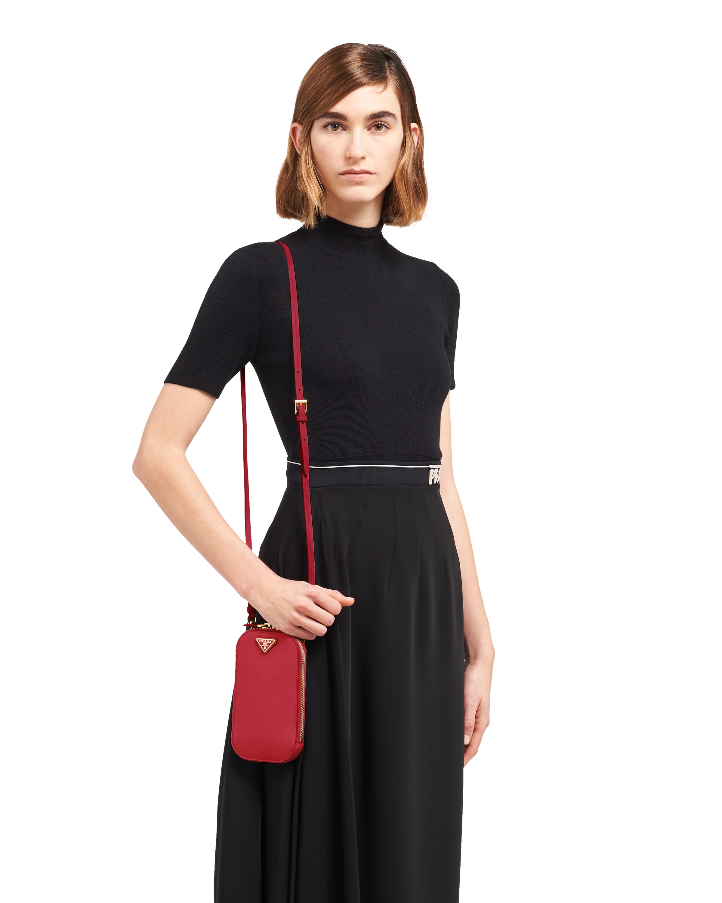 prada saffiano mini bag white