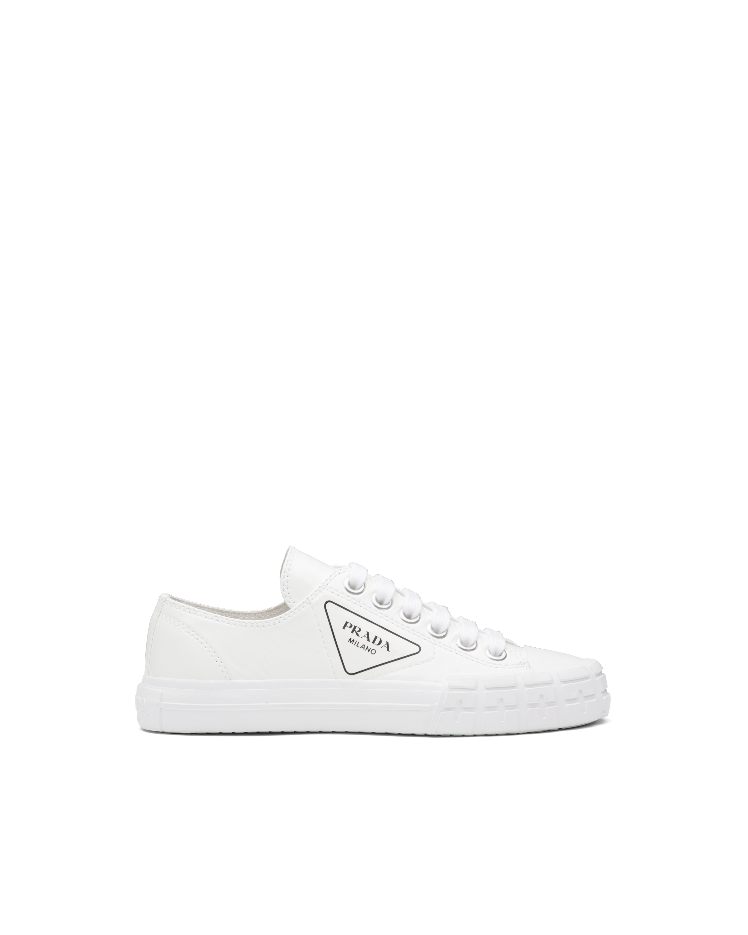 white patent prada trainers