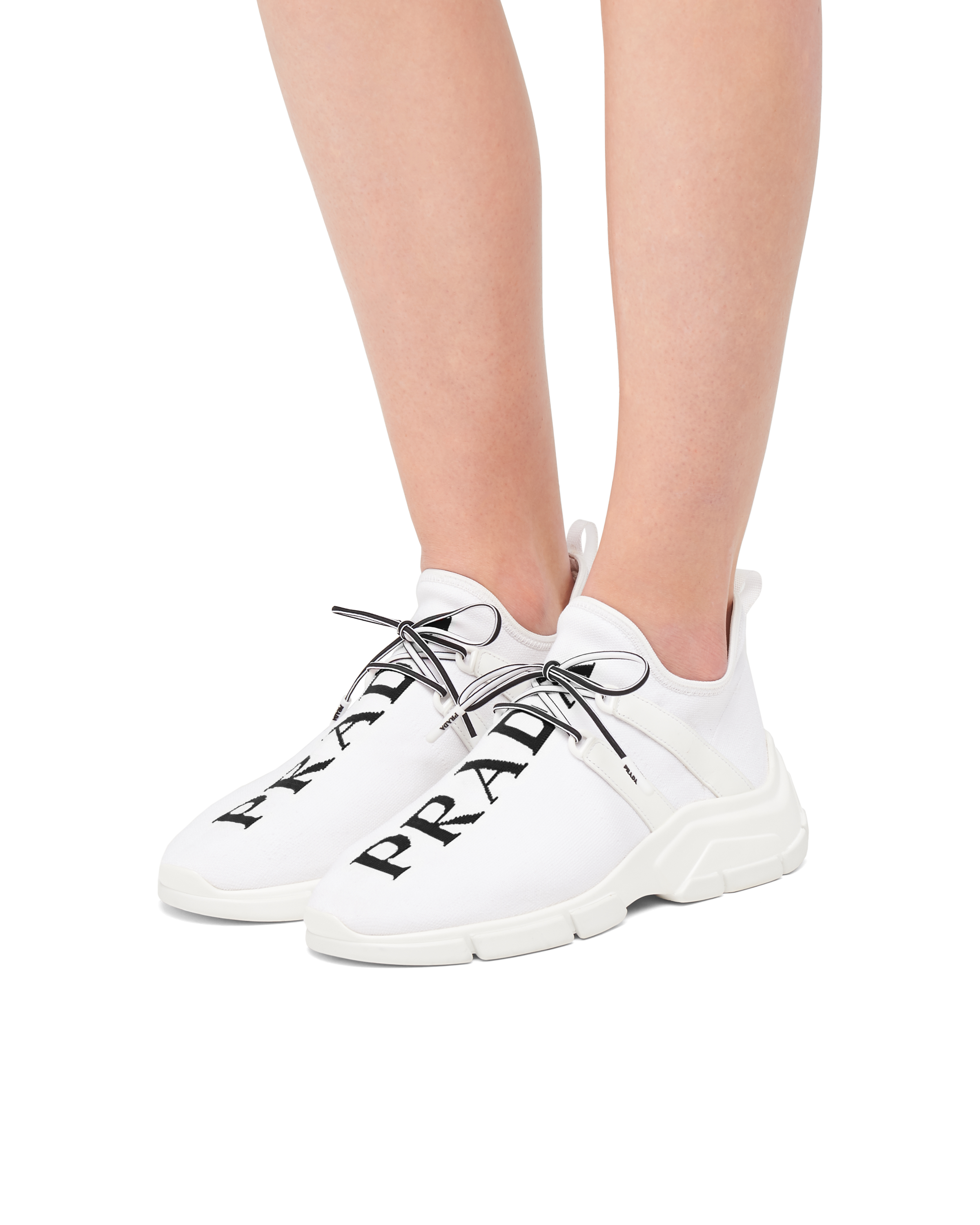 prada knit logo sneakers