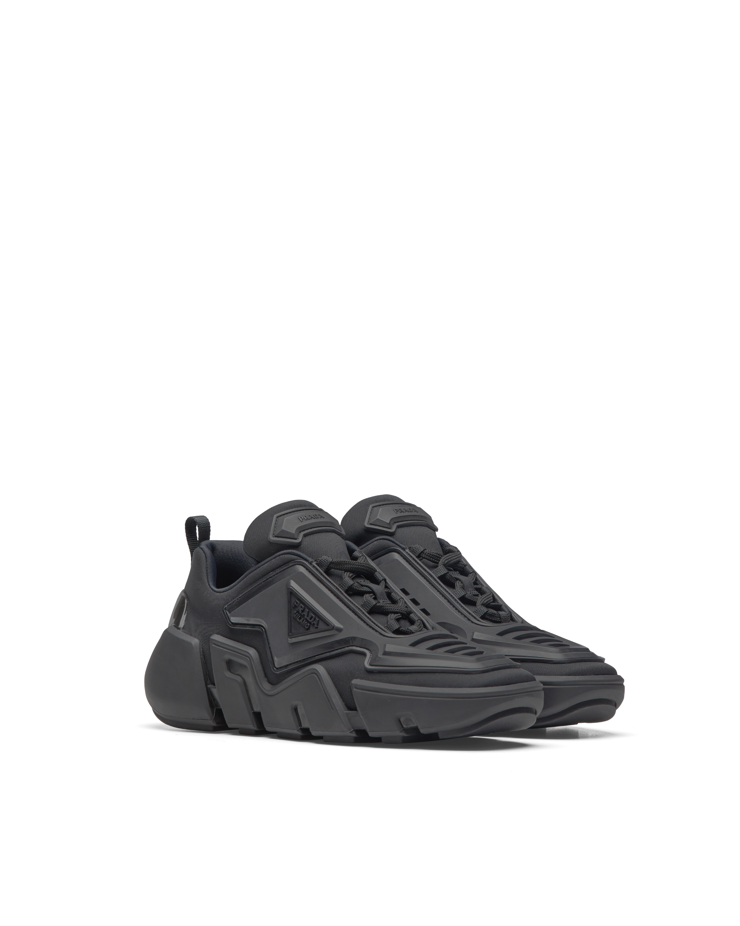 prada leather and technical fabric sneakers