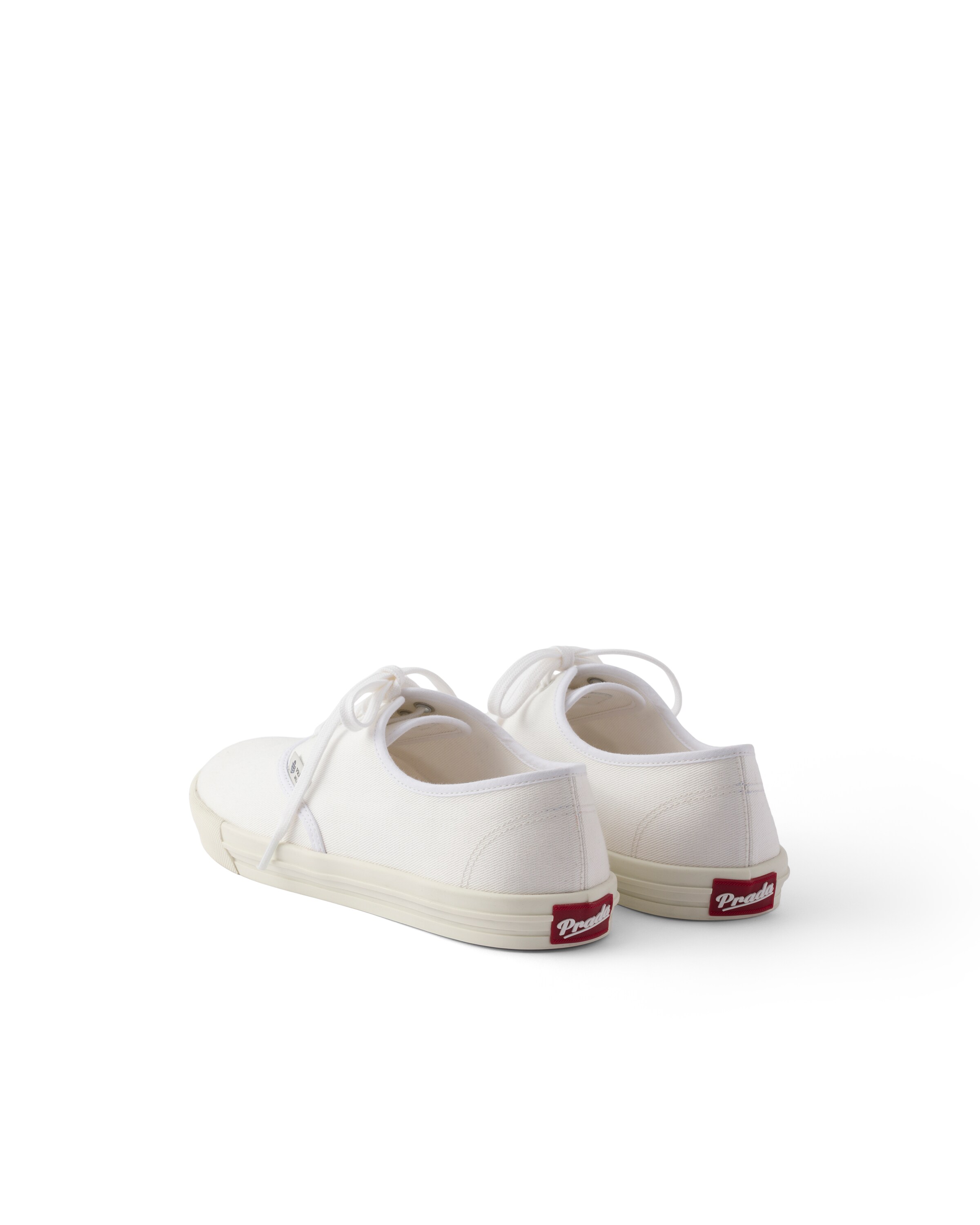 Prada Drill Canvas Low Top Sneaker In White