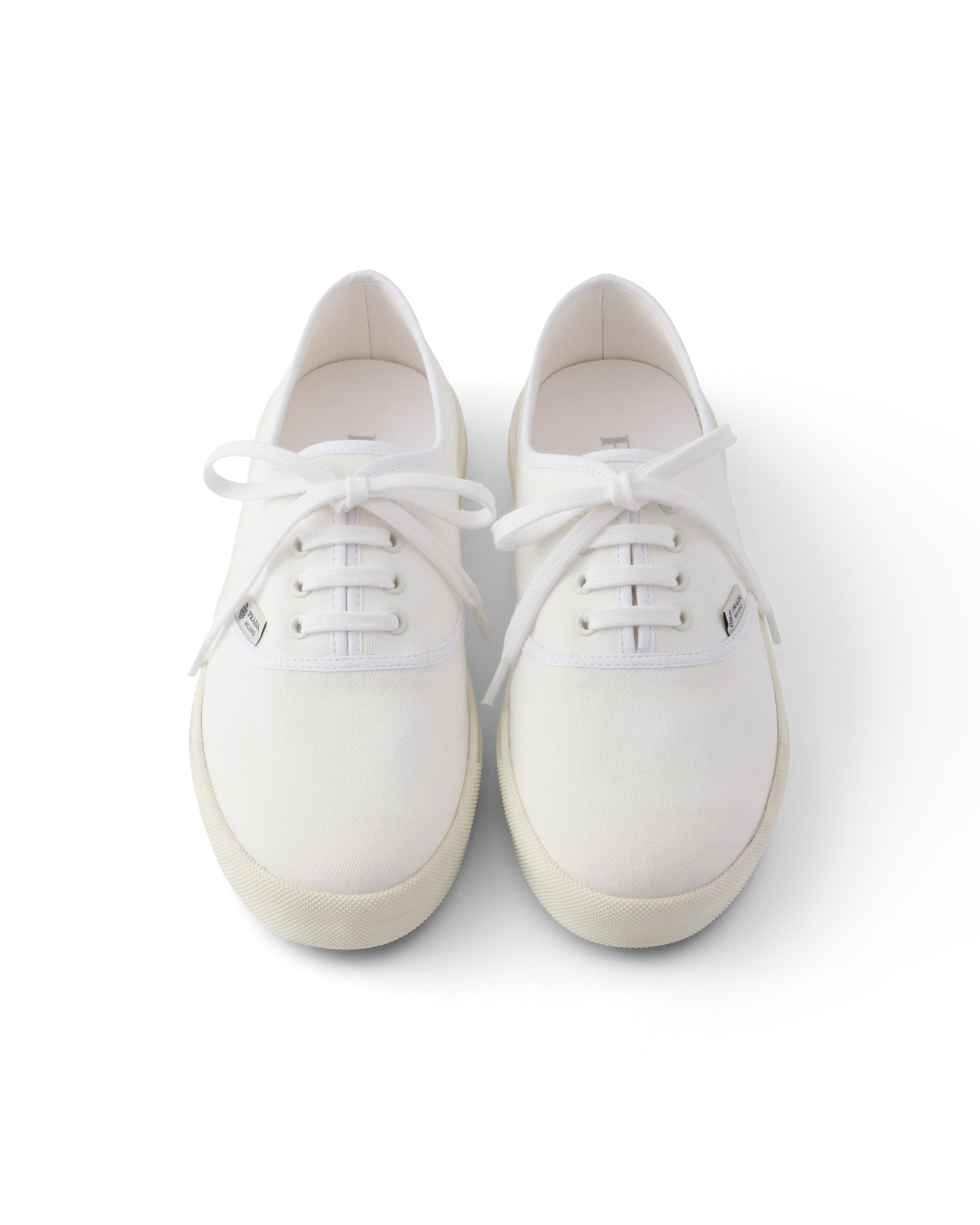 Prada Drill Canvas Low Top Sneaker In White