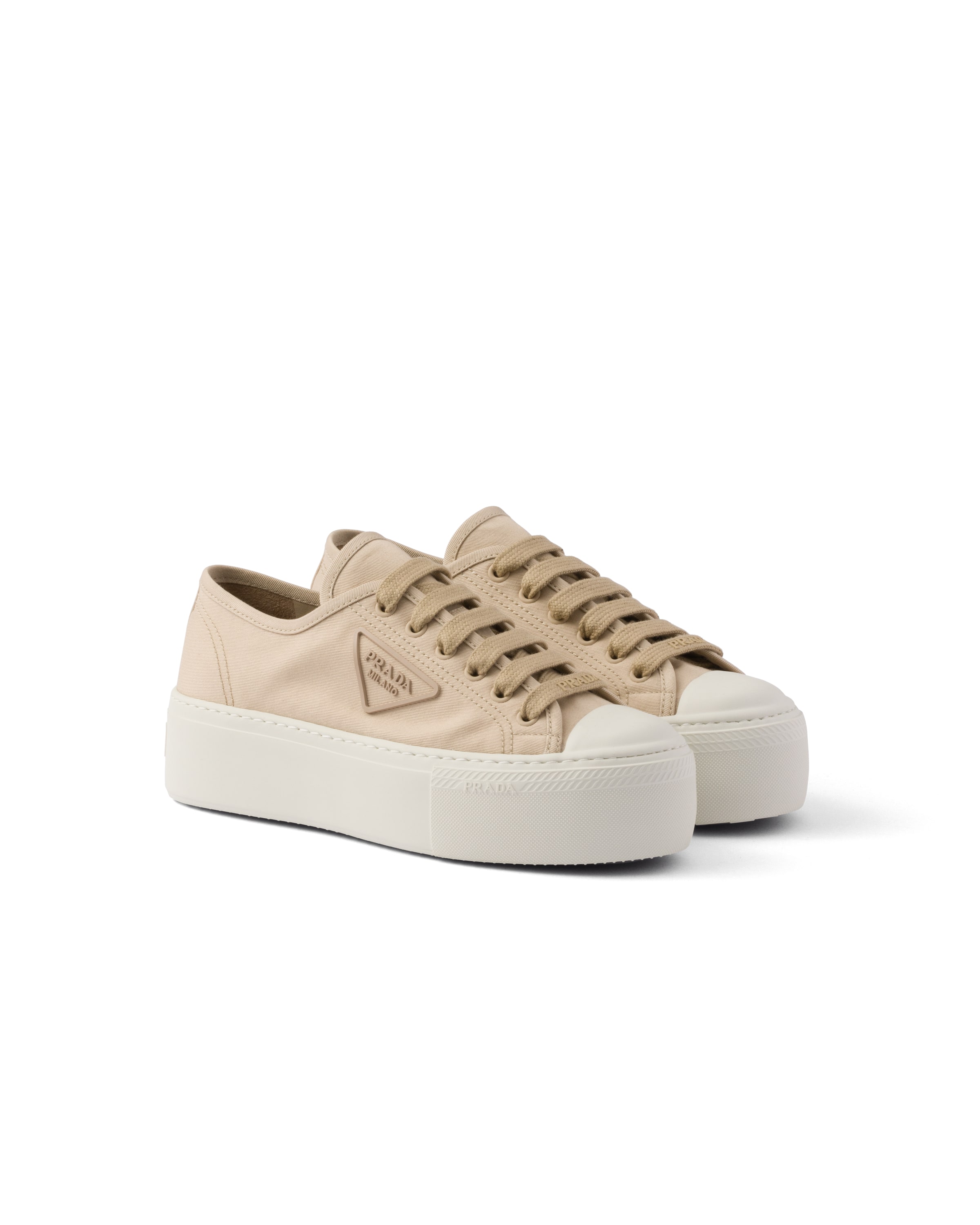 Prada Laced Fabric Sneakers, Women, Cord, Size 40.5