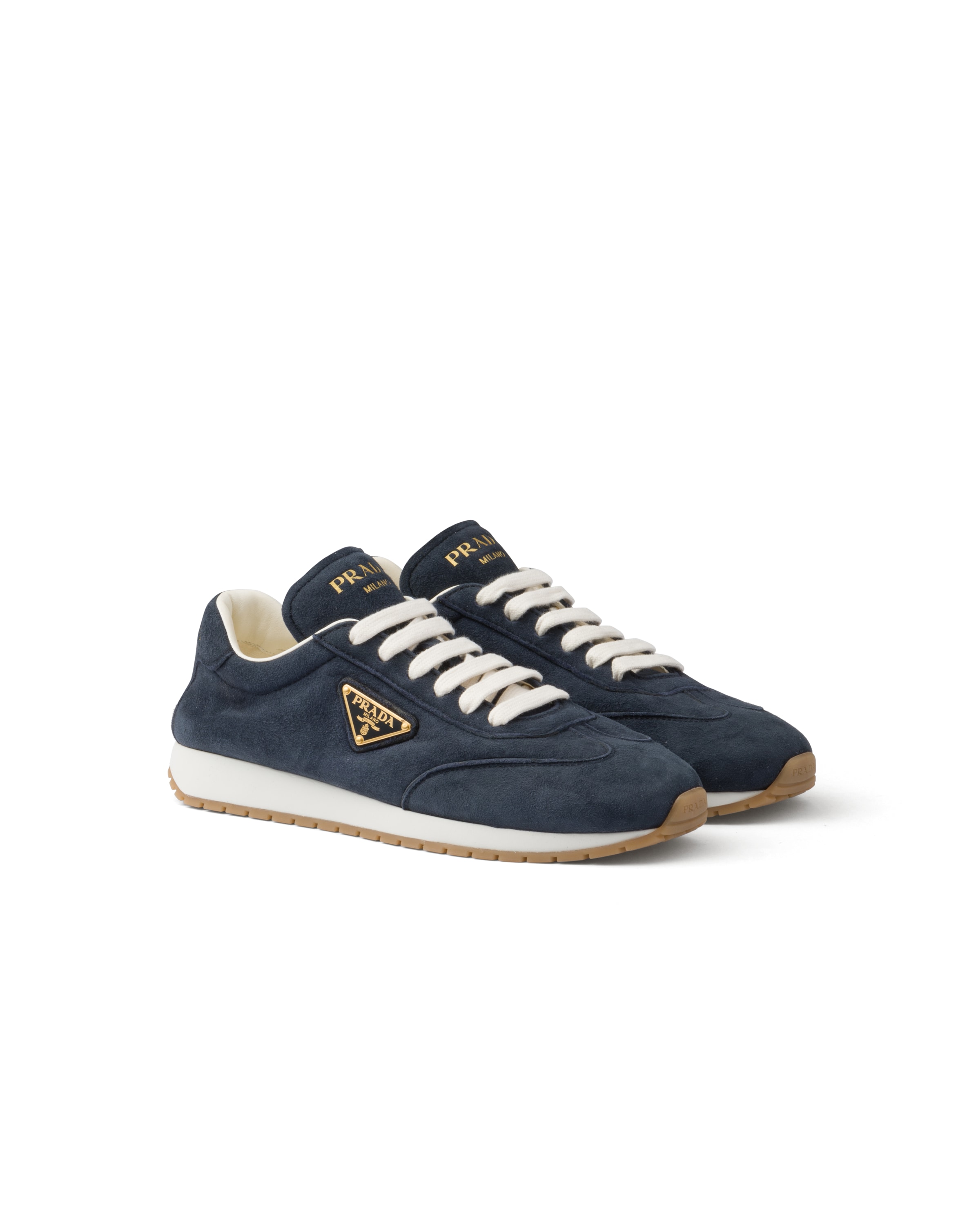 Prada Suede Running Sneakers, Women, Navy, Size 39