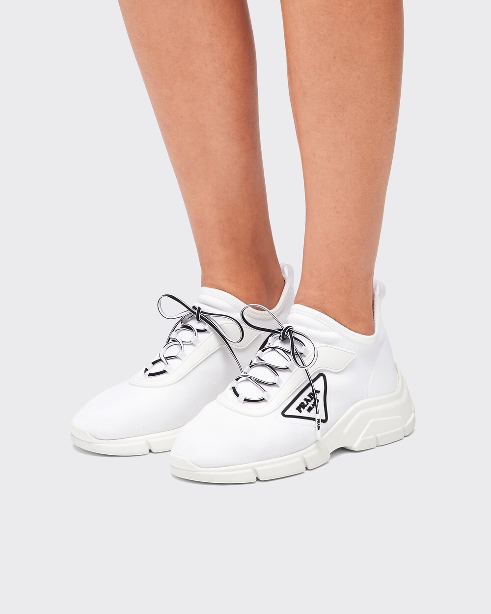Sneakers in tessuto knit Bianco | Prada