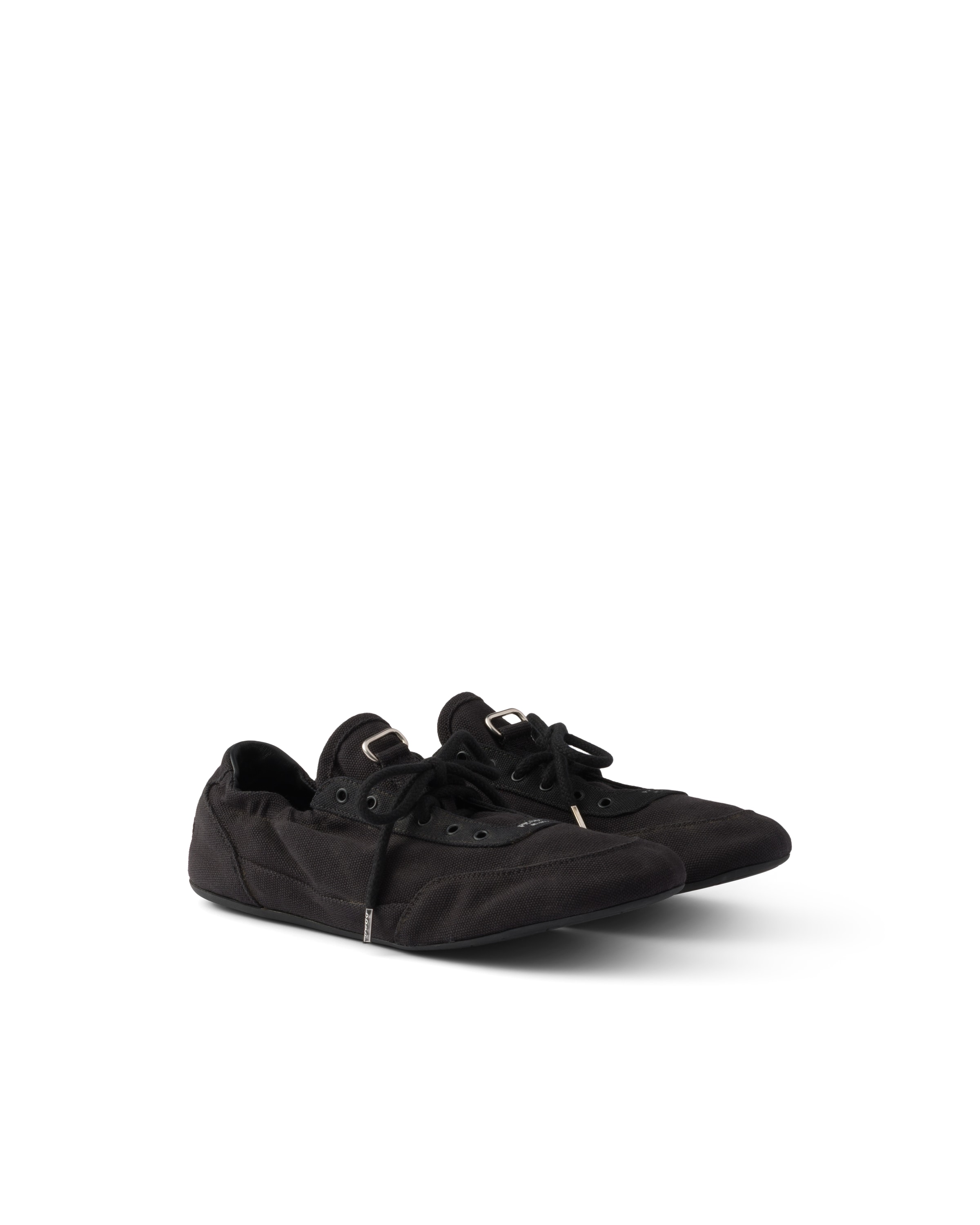 Prada Collapse Canvas Sneakers In Black