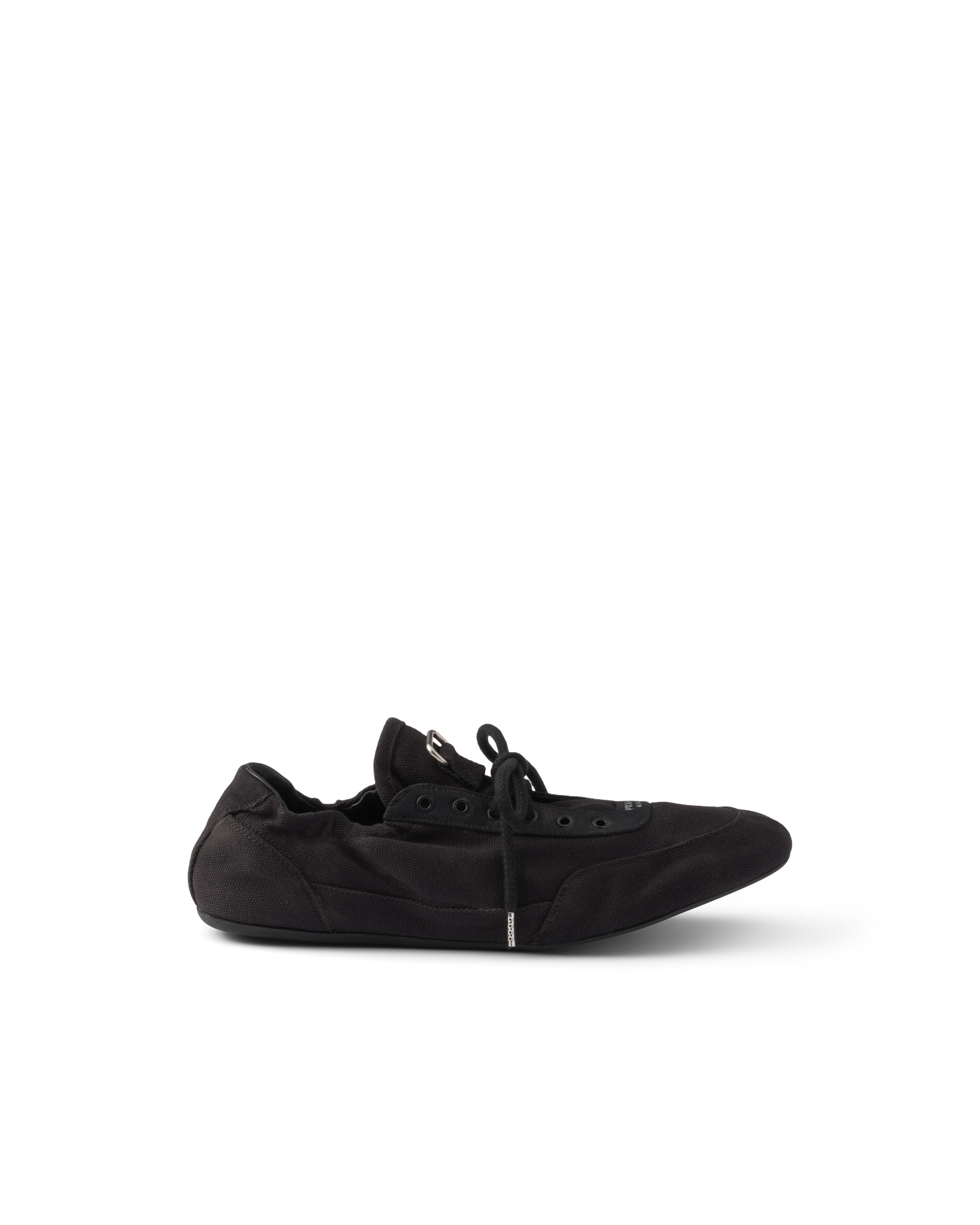 Prada Collapse Canvas Sneakers In Black