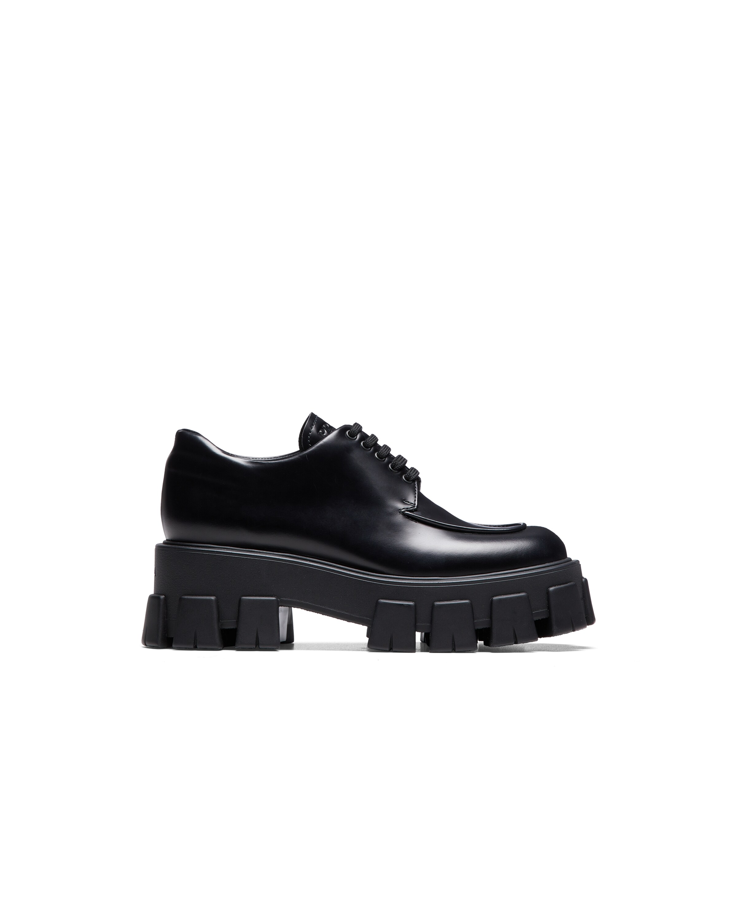 Monolith brushed calf leather lace-up shoes | Prada