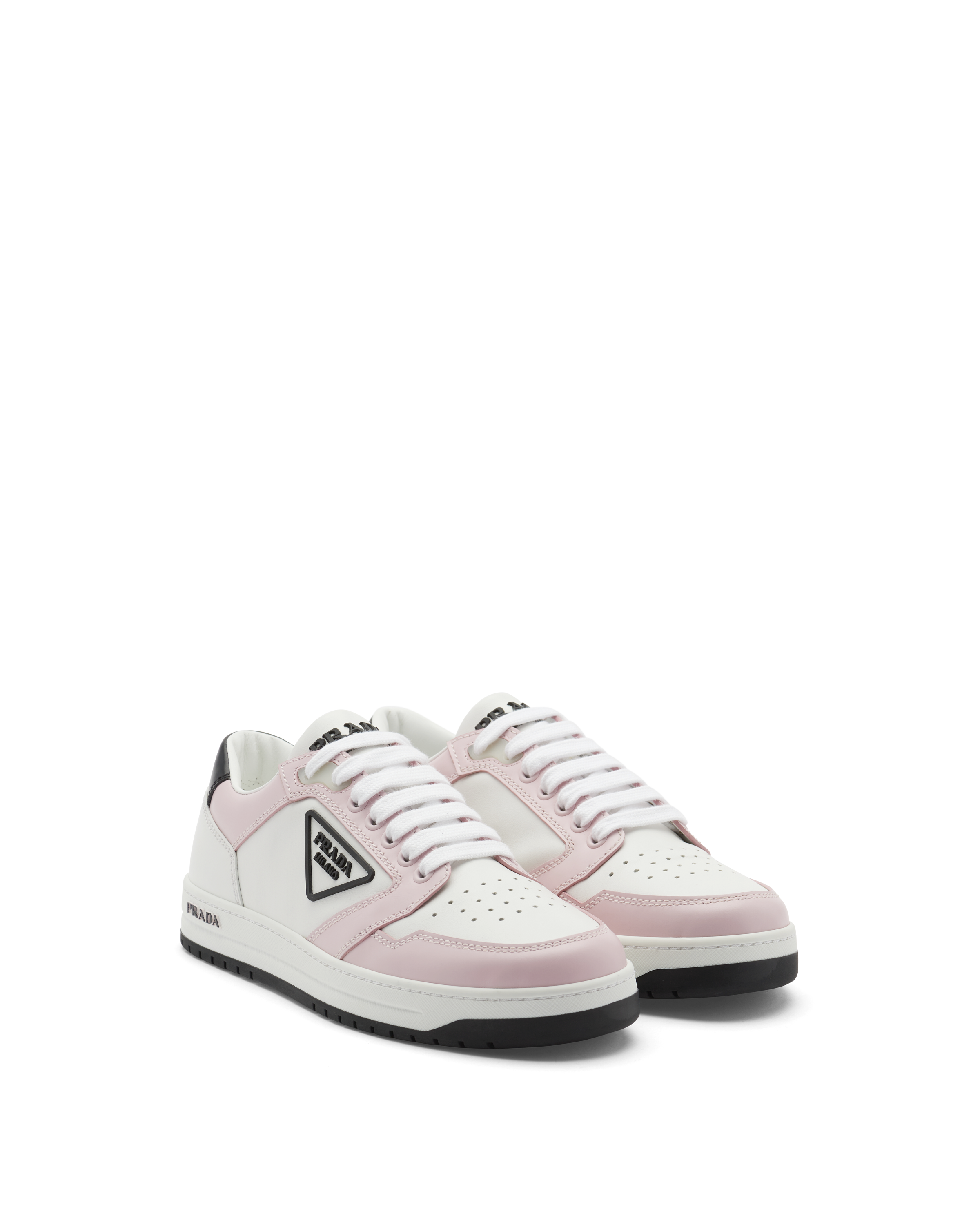 Pink and white prada shoes sale