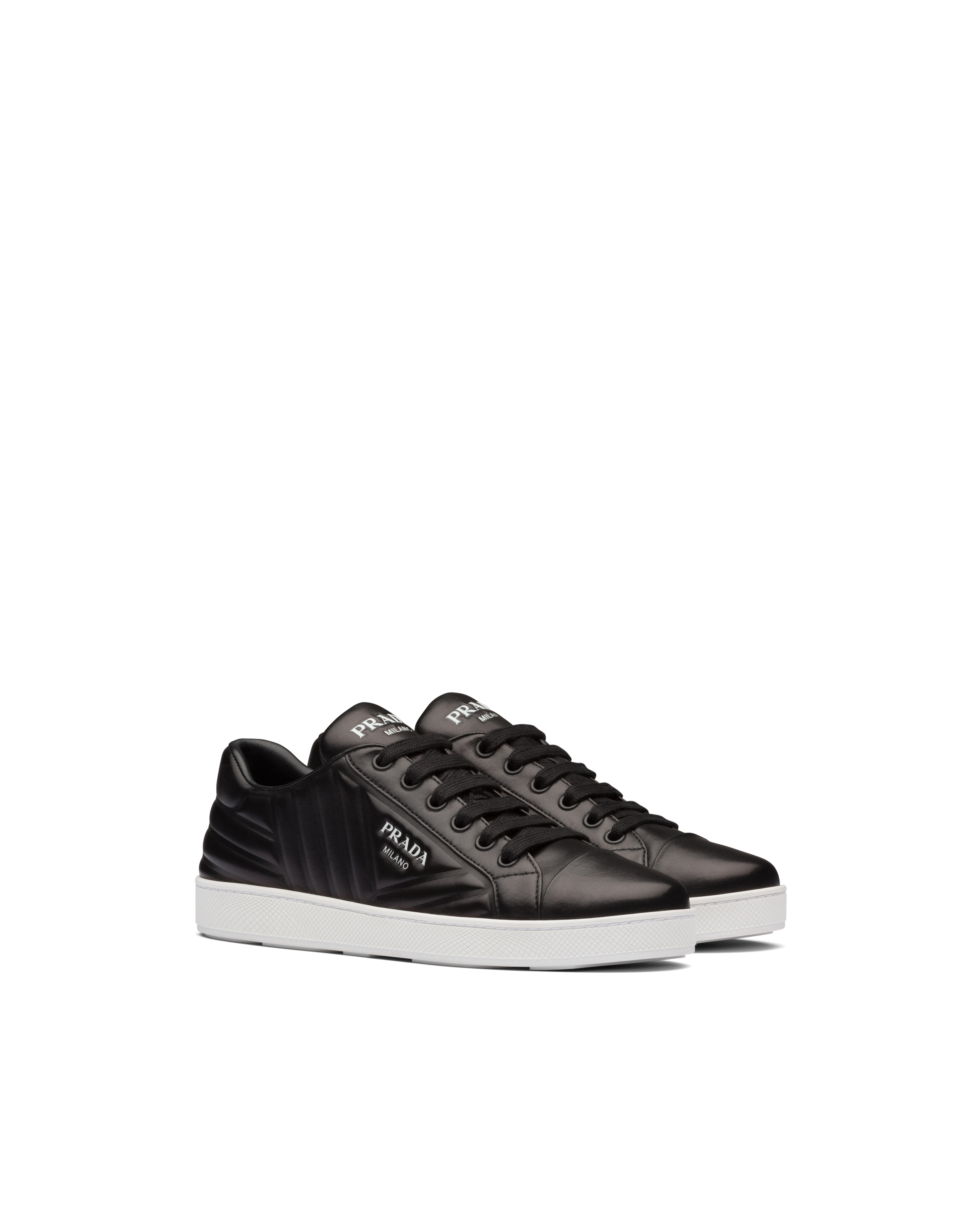 prada leather sneakers womens