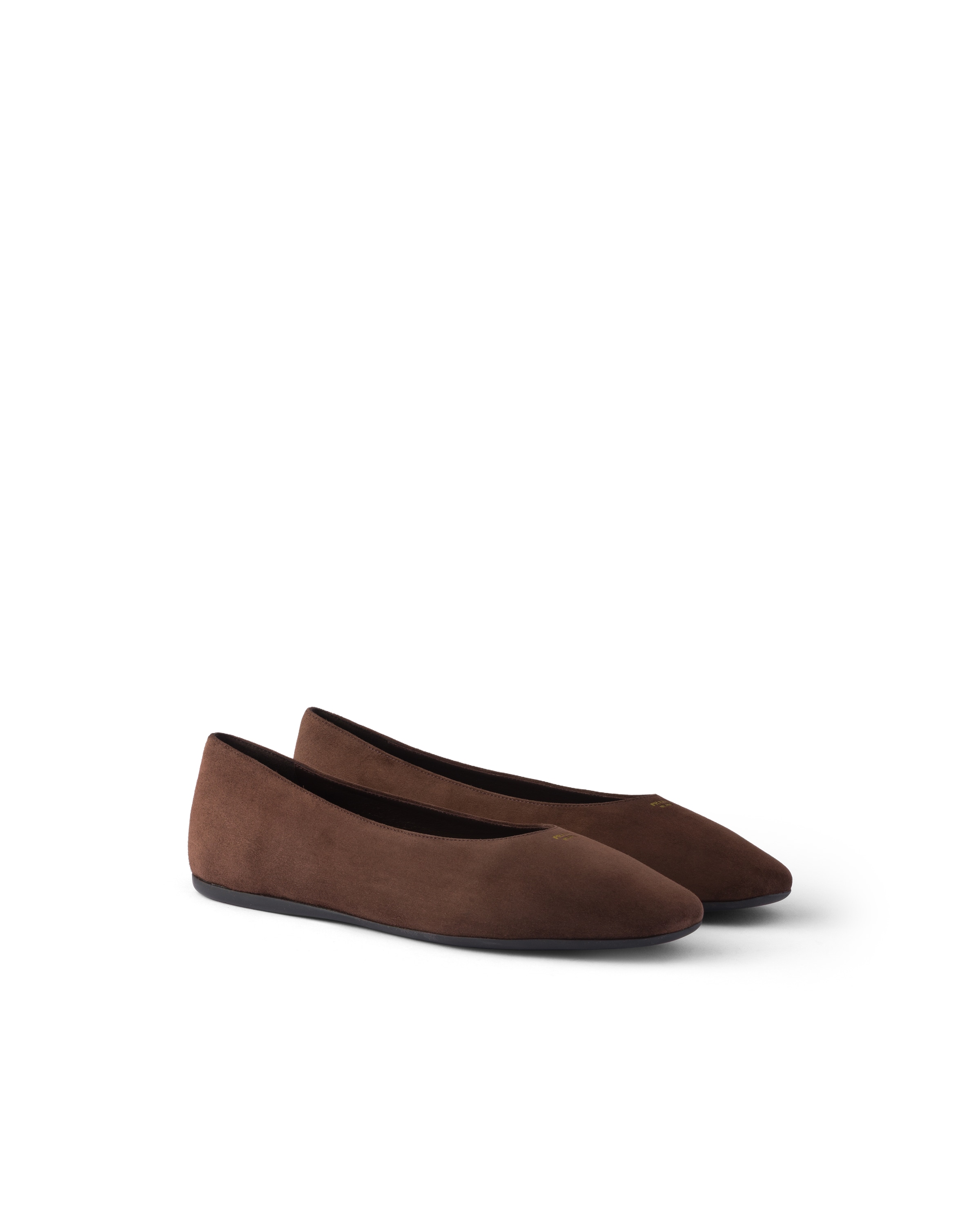 Prada Suede Ballerinas In Brown