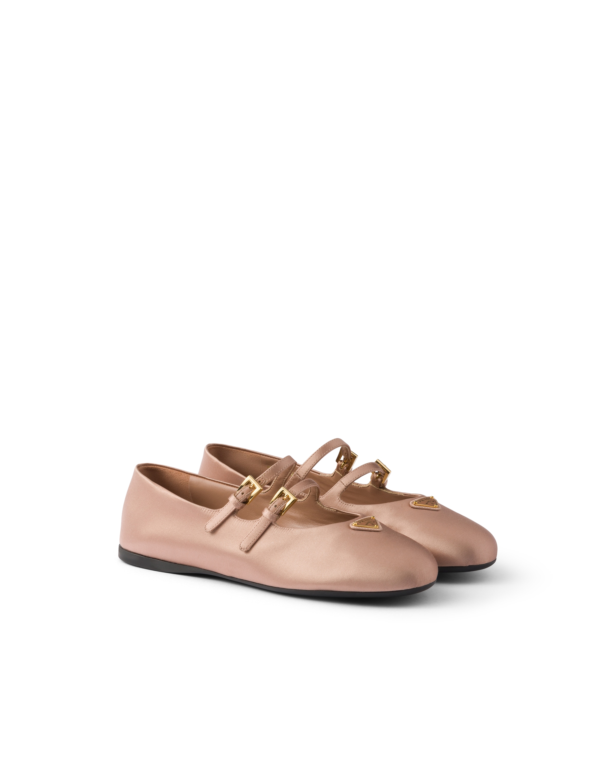 Prada Ballerinas Aus Satin, Damen, Nude/beige, Größe 40