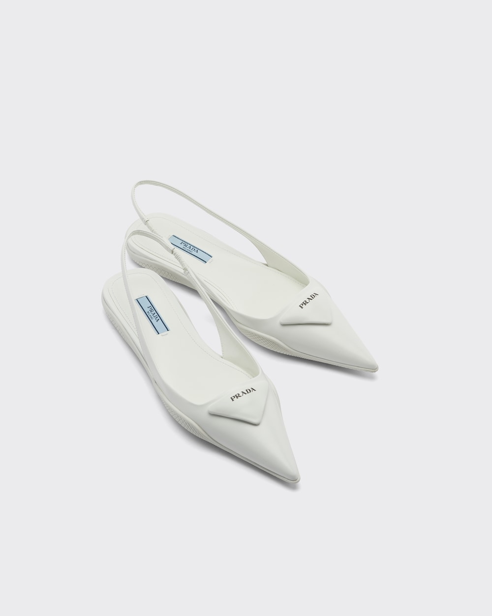Prada white flats clearance