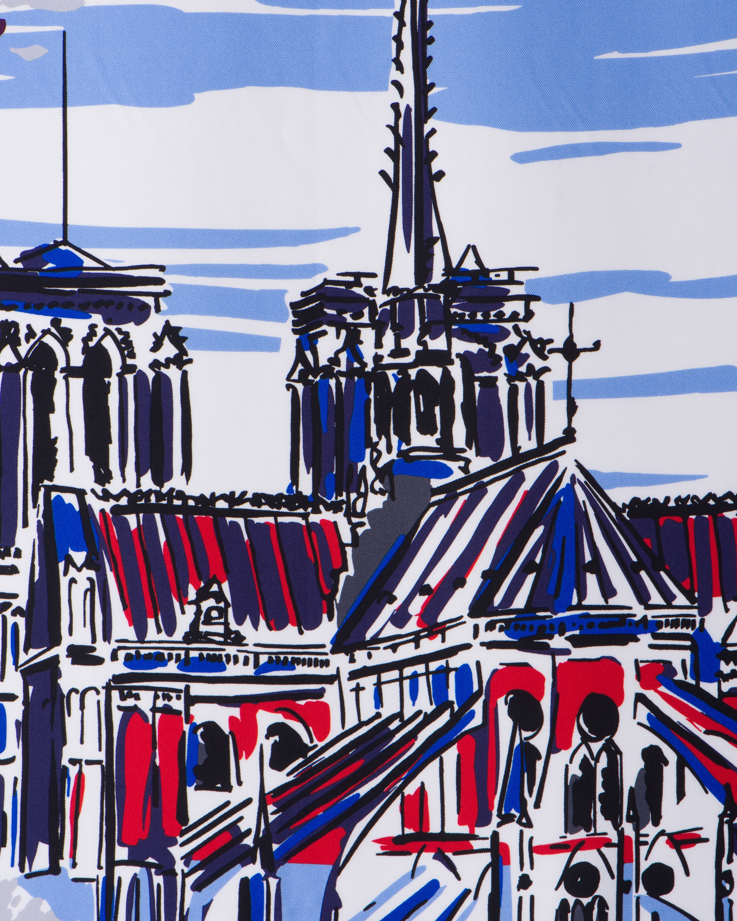 Prada Pittoresque「Paris」印花絲質綢巾 90 x 90 2