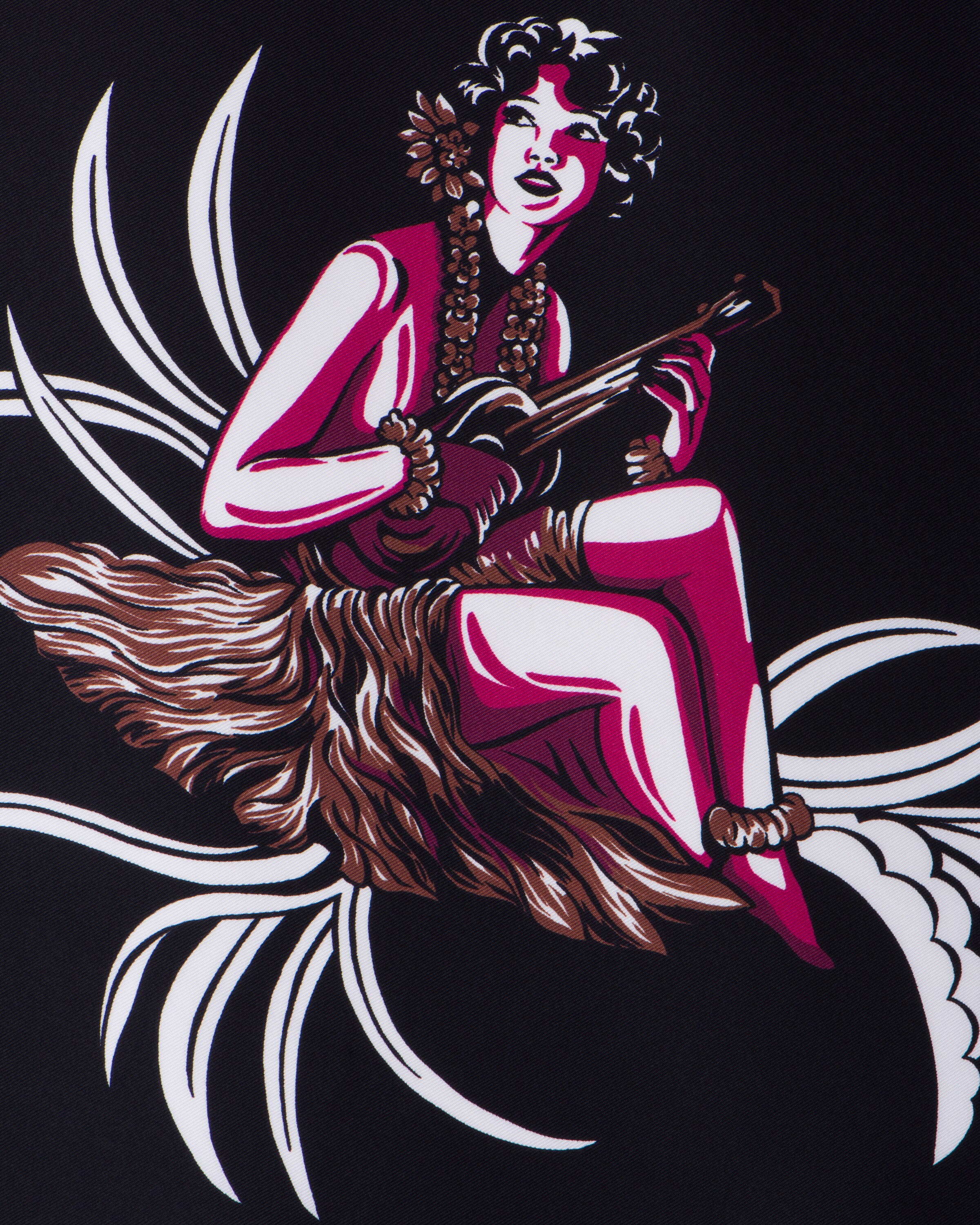 prada double match 玫瑰和夏威夷风格印花丝巾 2