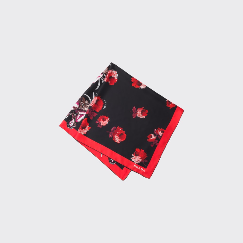 Prada Double Match Hawaii printed 90 silk scarf 1