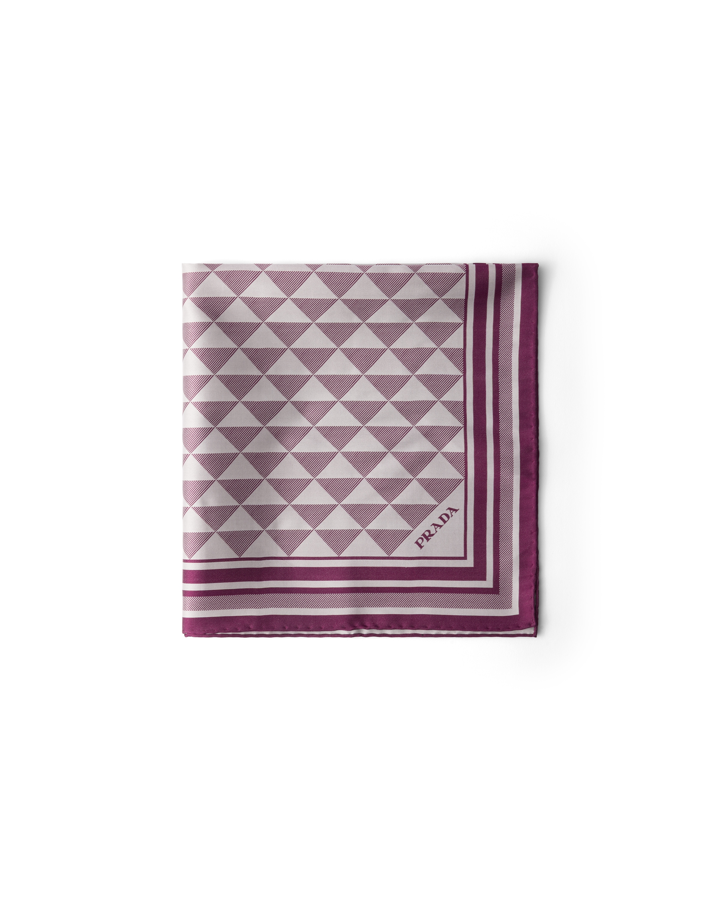 Prada Women's Printed Silk Twill Square Scarf In Purple