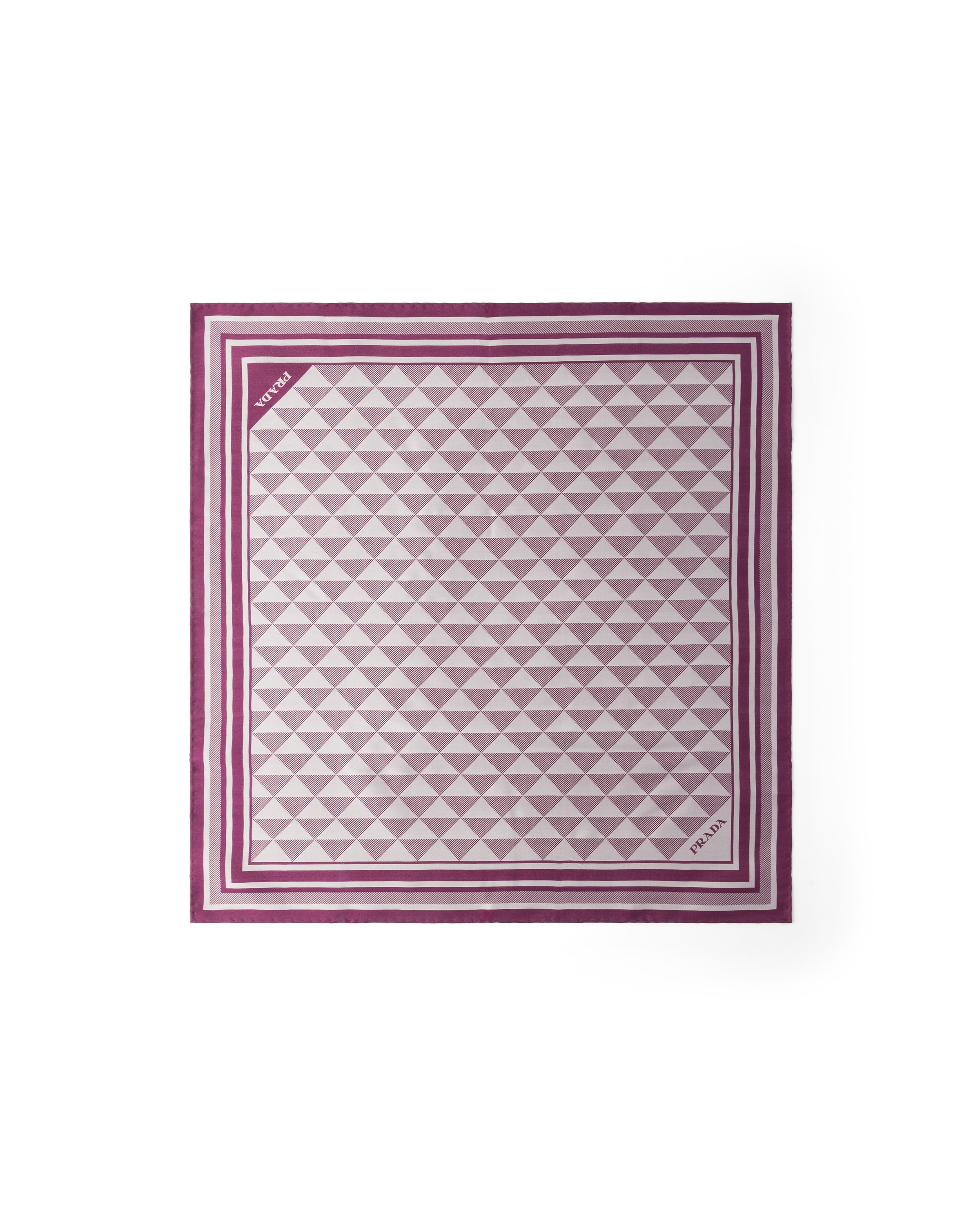 Prada Women's Printed Silk Twill Square Scarf In Purple