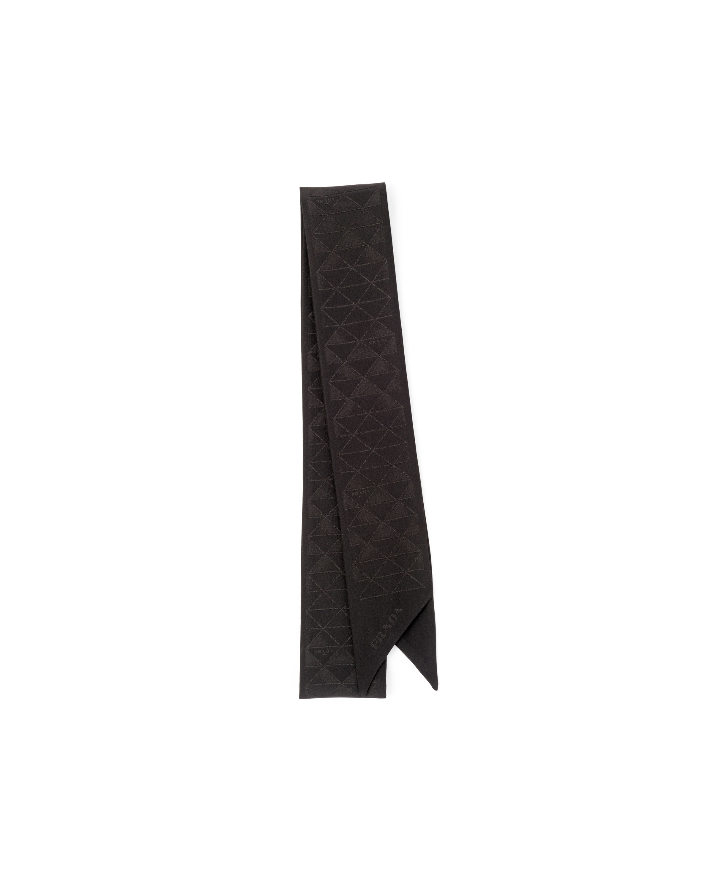 Prada Nastro Jacquard In Crêpe De Chine, Donna, Nero