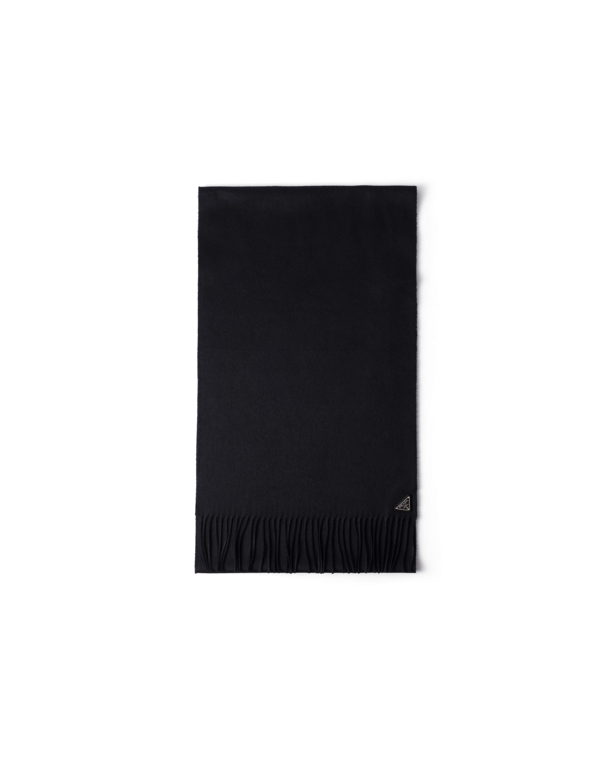 Prada Sciarpa In Seta E Cashmere, Donna, Nero