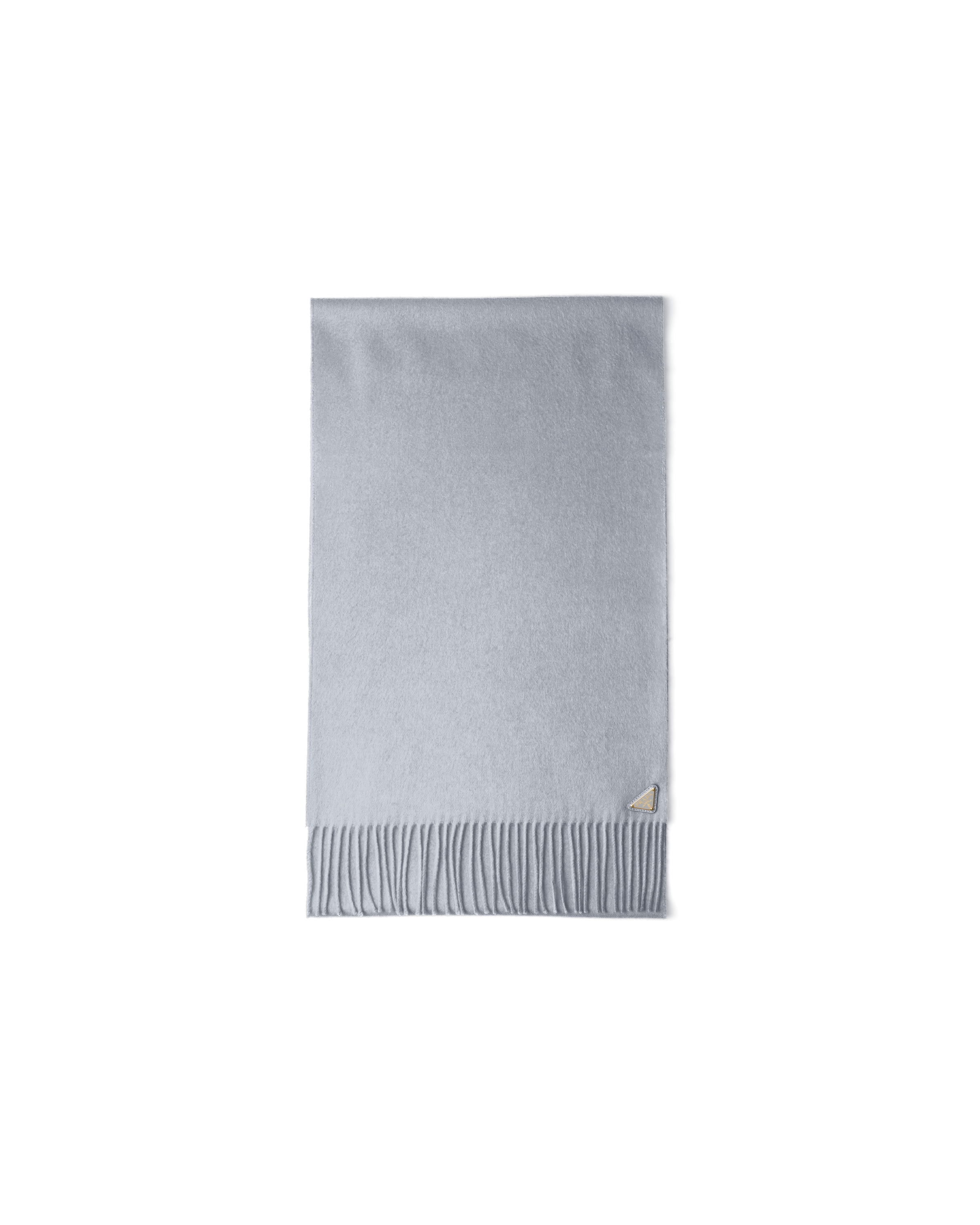 Prada Sciarpa In Seta E Cashmere, Donna, Perla